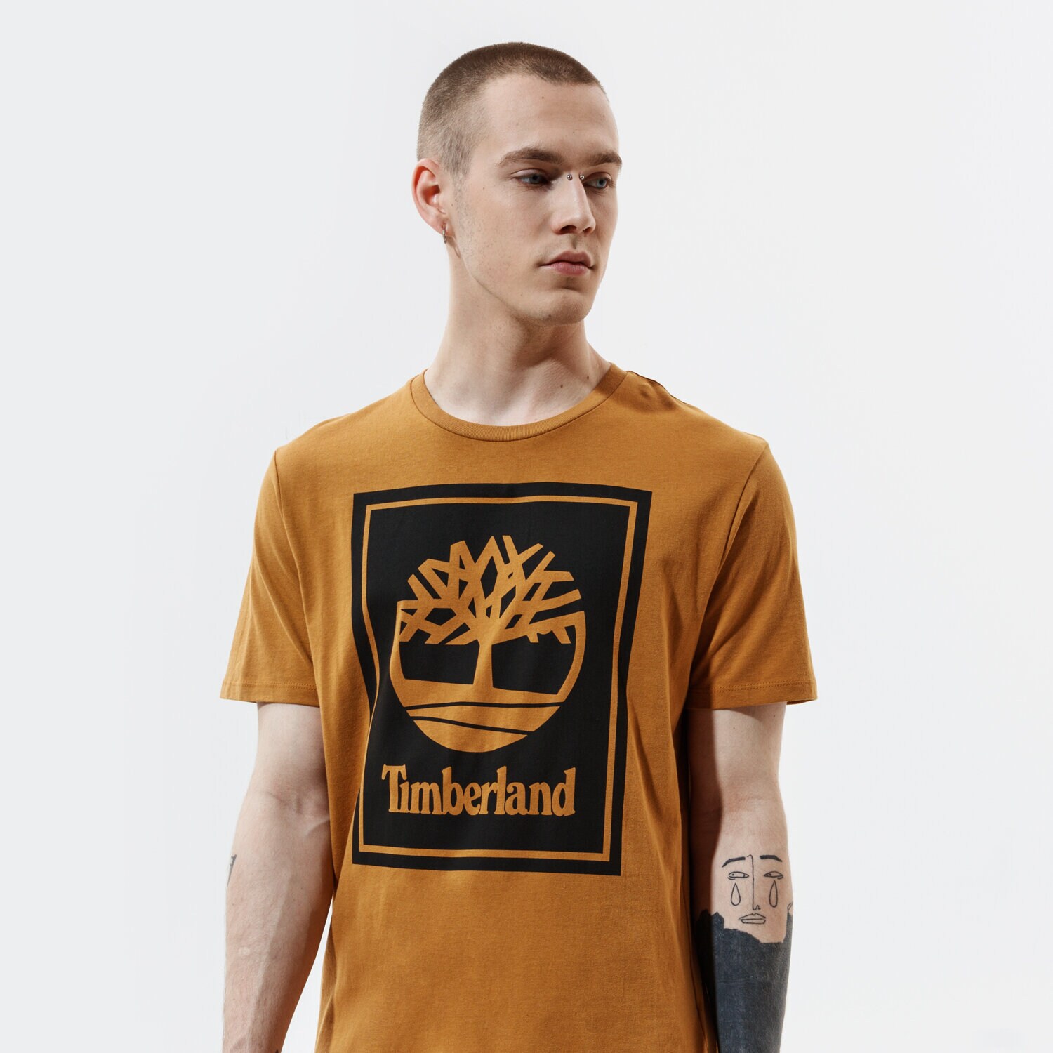 Bărbați tricou TIMBERLAND TRICOU YC SS STACK LOGO TEE (REGULAR) STACK LOGO TB0A2AJ1P571 Maro