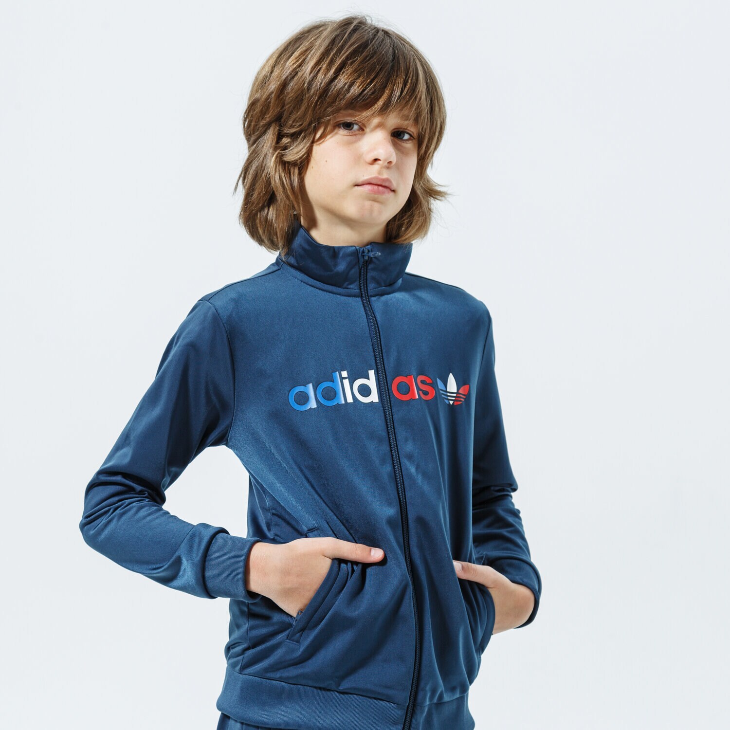 Copii bluză ADIDAS BLUZĂ TRACKTOP MM GN7437 Albastru