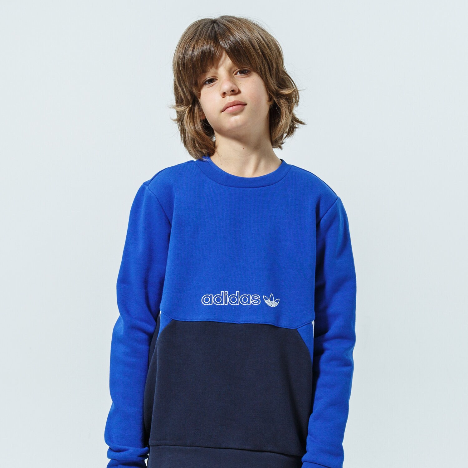Copii bluză ADIDAS BLUZĂ CREW MM GN2317 Albastru