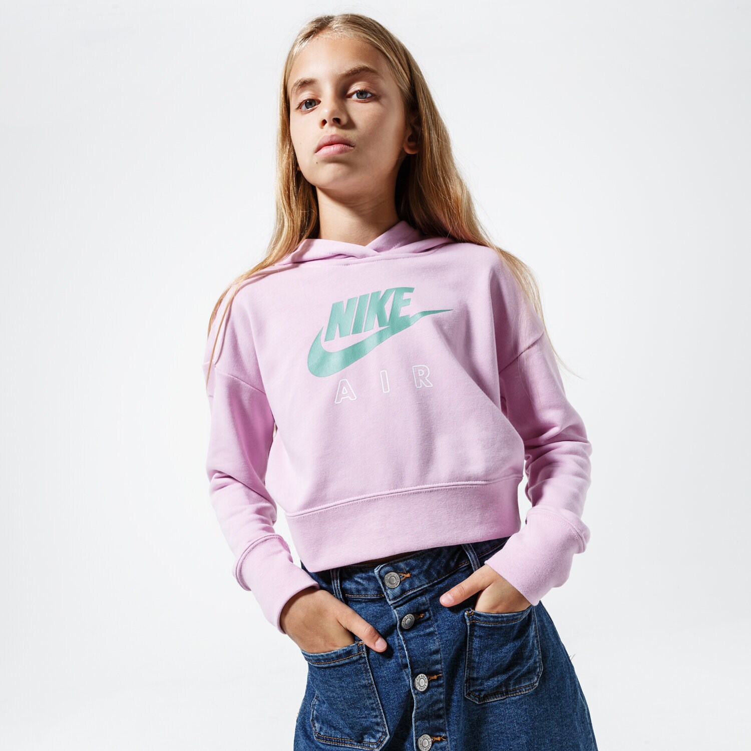 Copii bluză NIKE BLUZĂ CU GLUGĂ AIR CZ6234-676 Roz