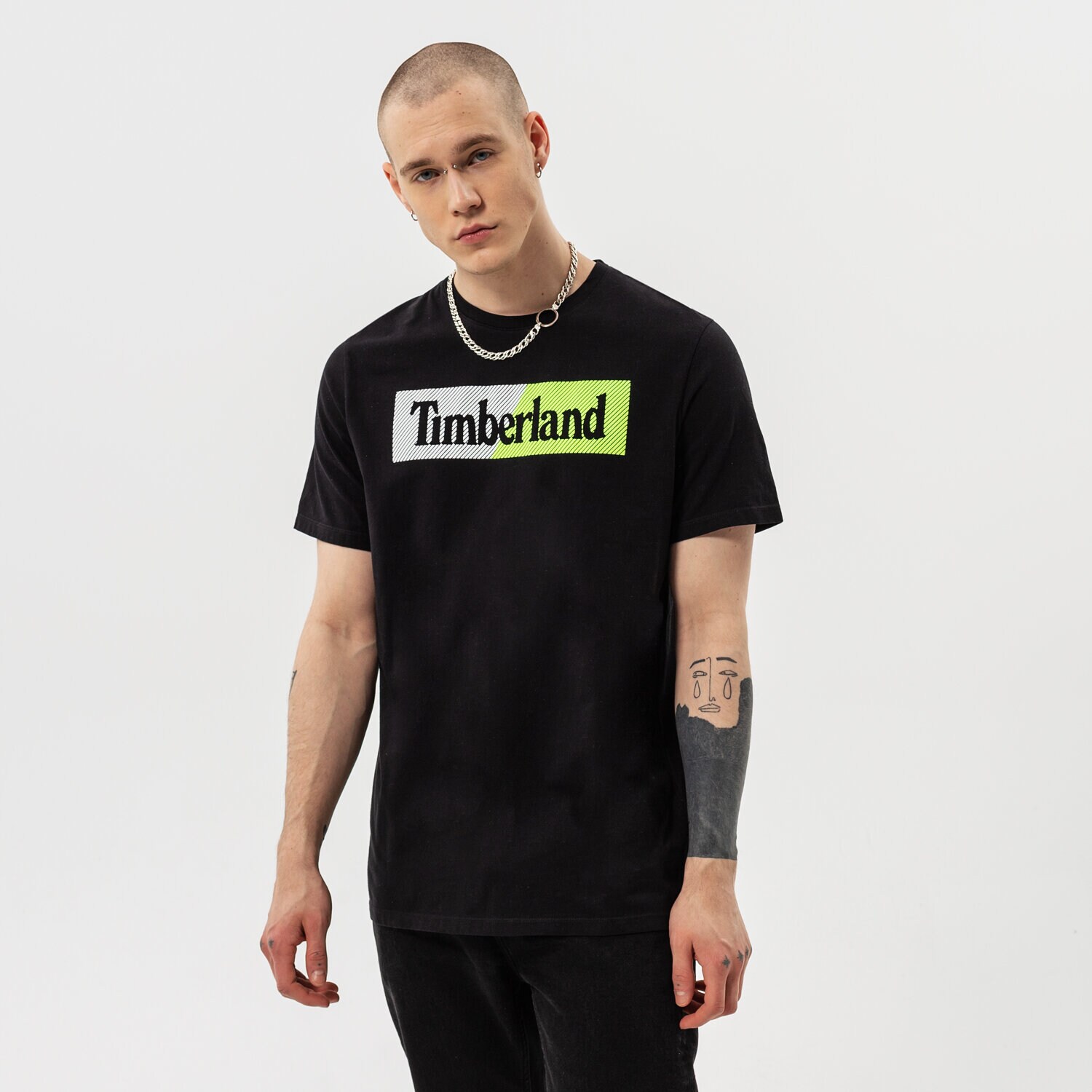Bărbați tricou TIMBERLAND TRICOU SS KENNEBEC RIVER PUFFED LINEAR JERSEY CRE TB0A2CB7BR71 Negru