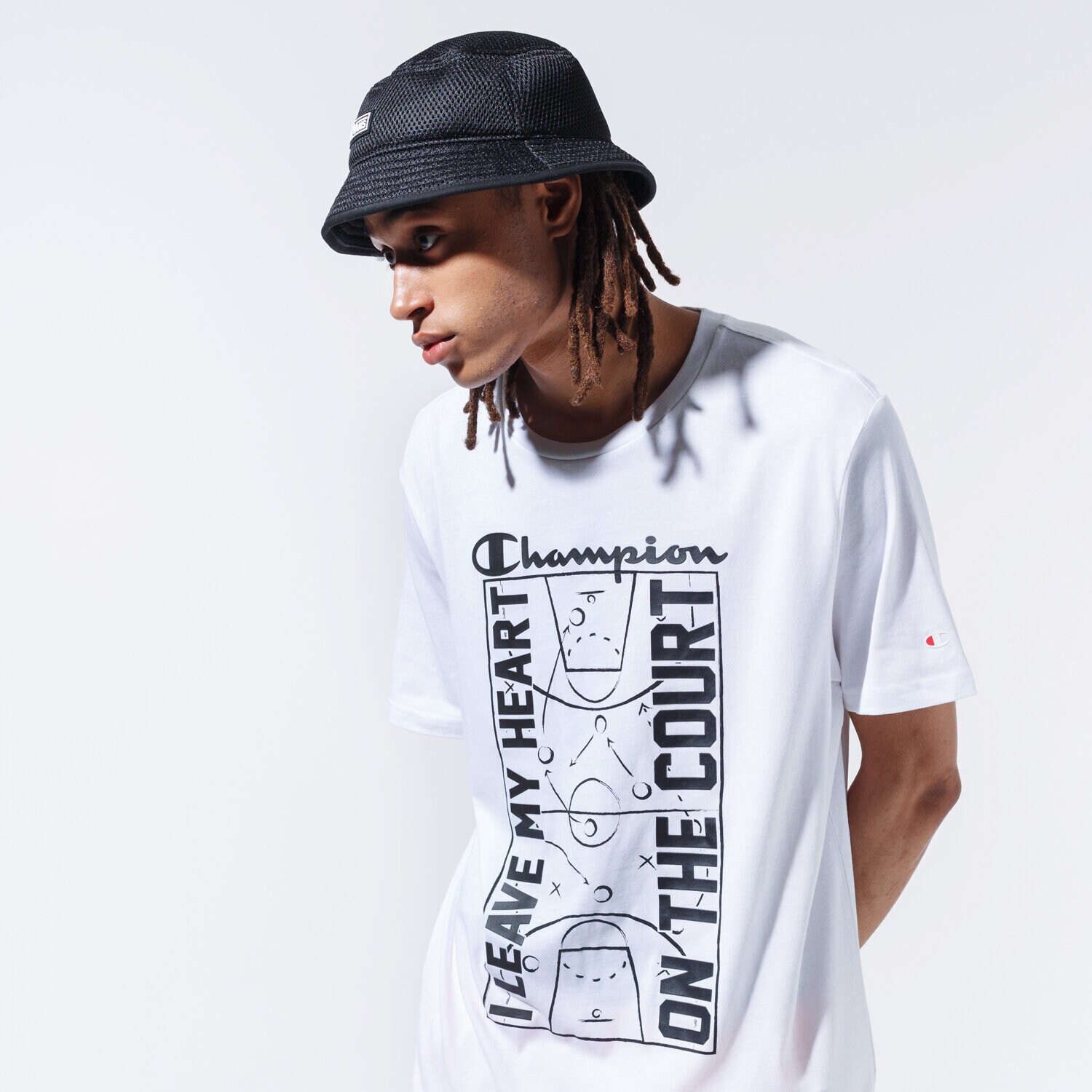 Bărbați tricou CHAMPION TRICOU COURT TEE 215492WW001 Alb