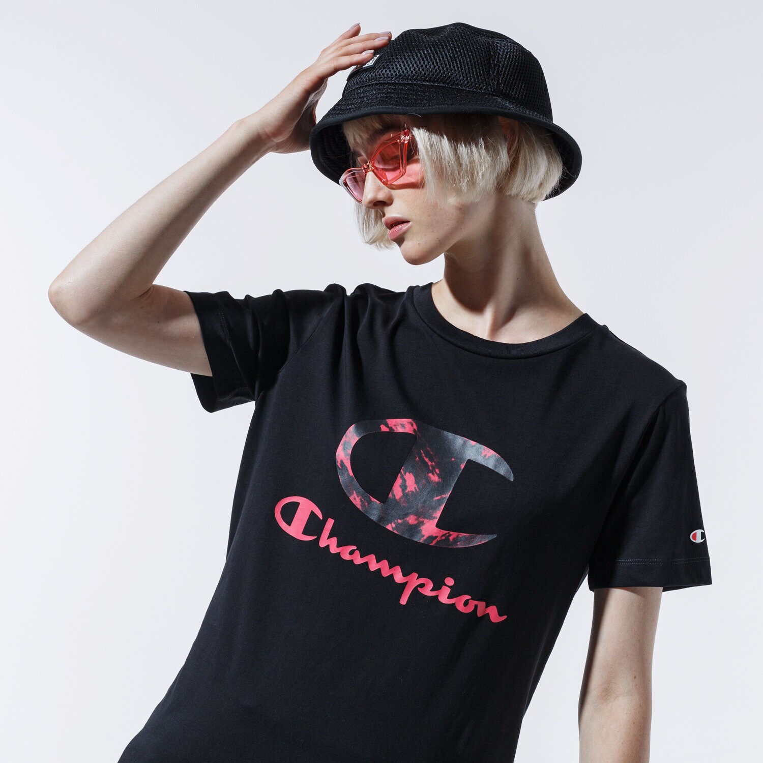 Femei tricou CHAMPION TRICOU LADY PRINTED LOGO TEE 113699KK001 Negru