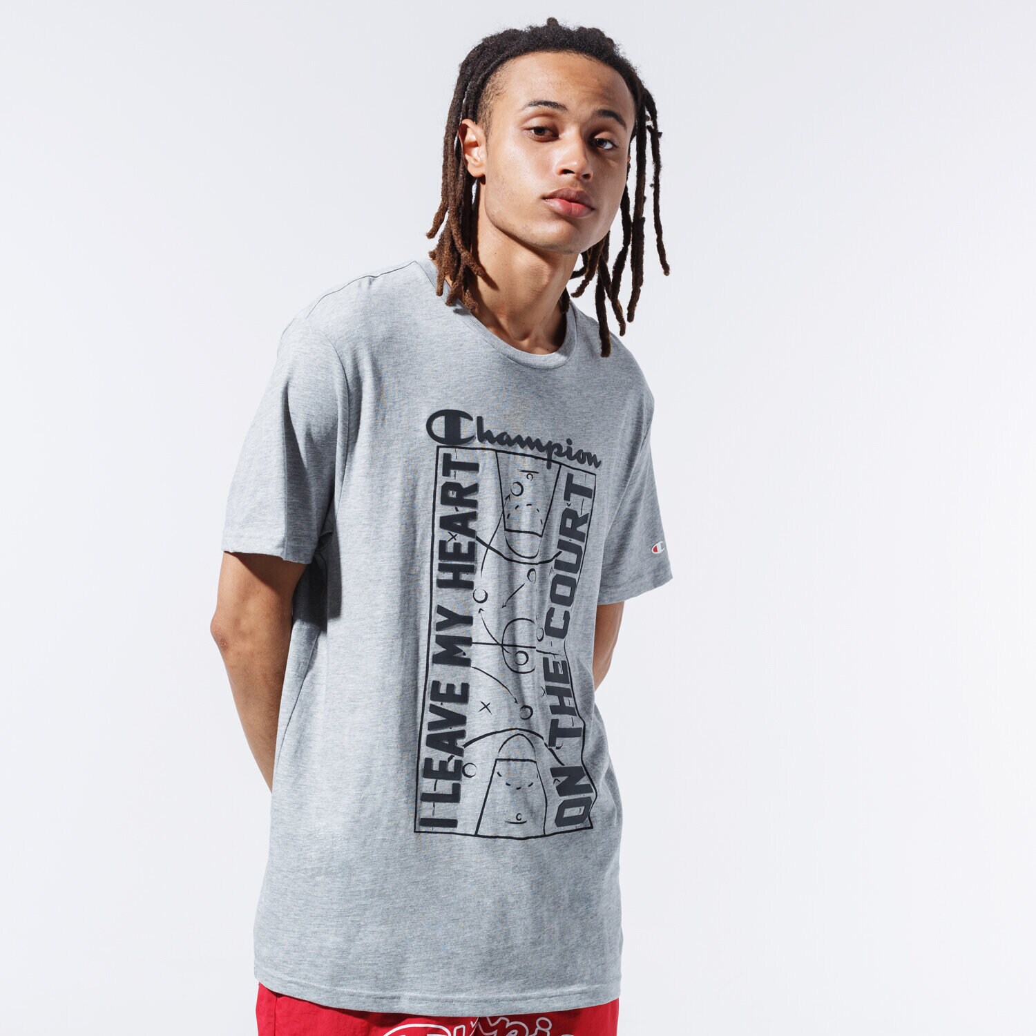 Bărbați tricou CHAMPION TRICOU COURT TEE 215492EM006 Gri