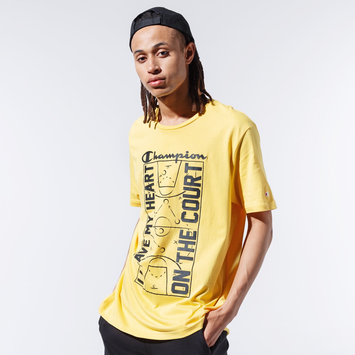 Bărbați tricou CHAMPION TRICOU COURT TEE 215492YS001 Galben