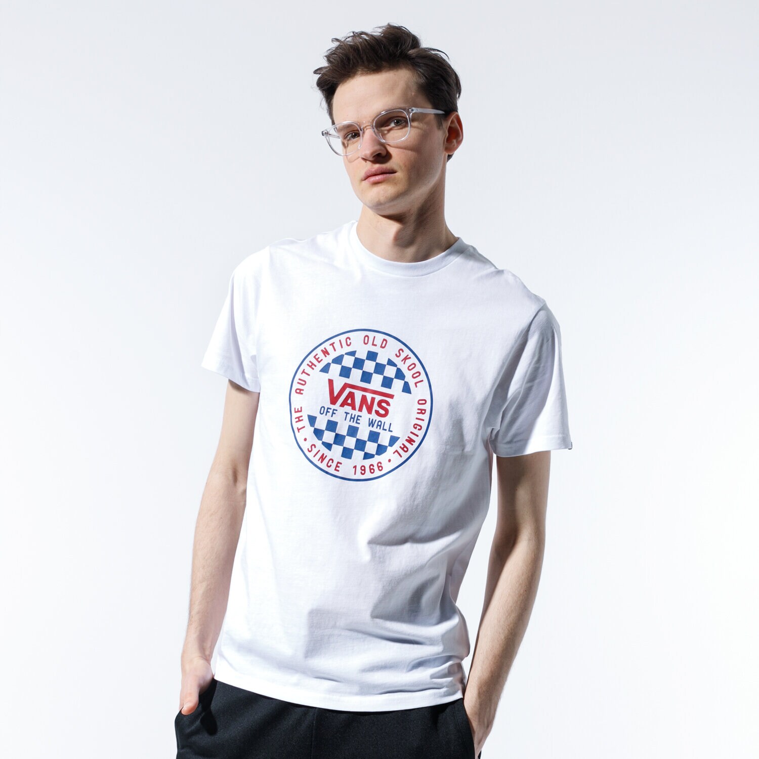Bărbați tricou VANS TRICOU OG CHECKER SS VN0A49SYWHT1 Alb