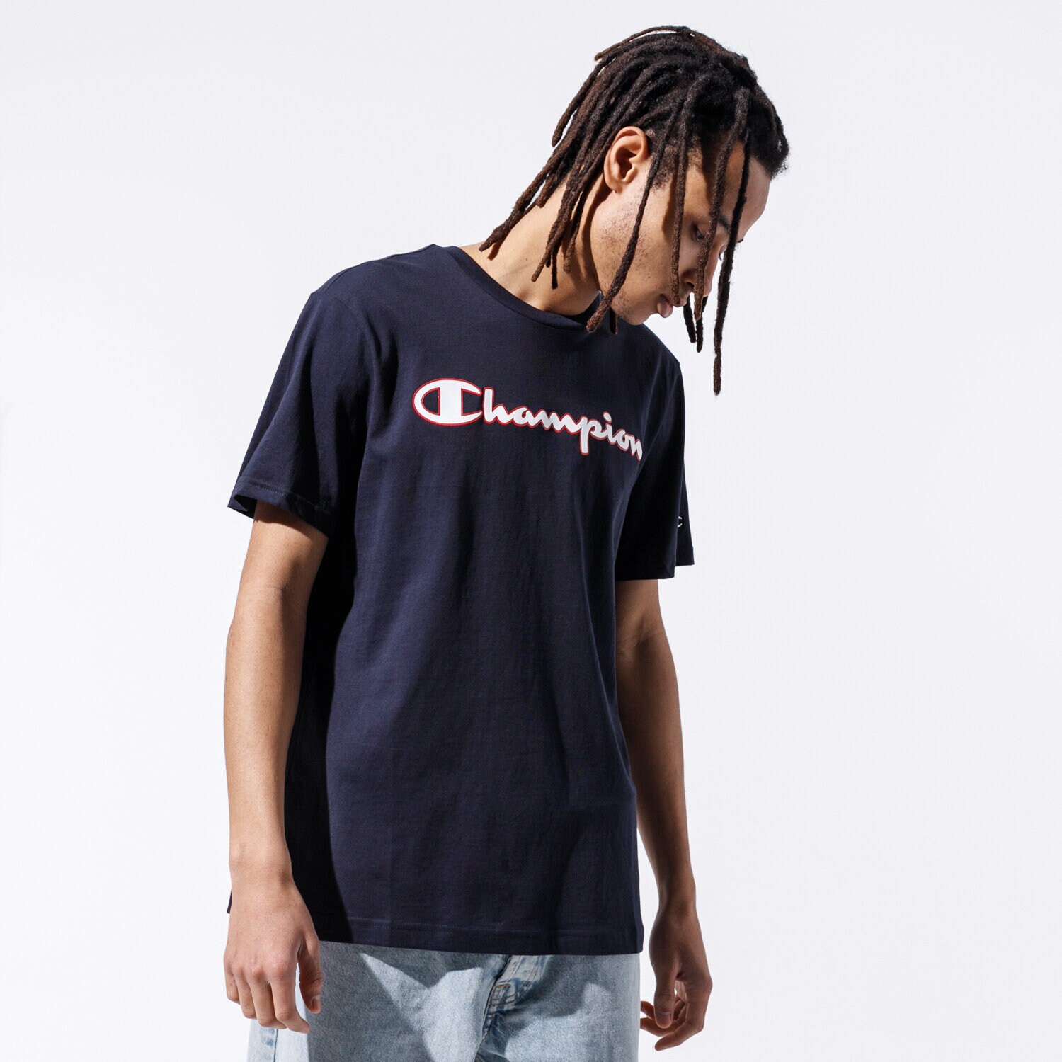 Bărbați tricou CHAMPION TRICOU LOGO TEE 215280BS501 Bleumarin