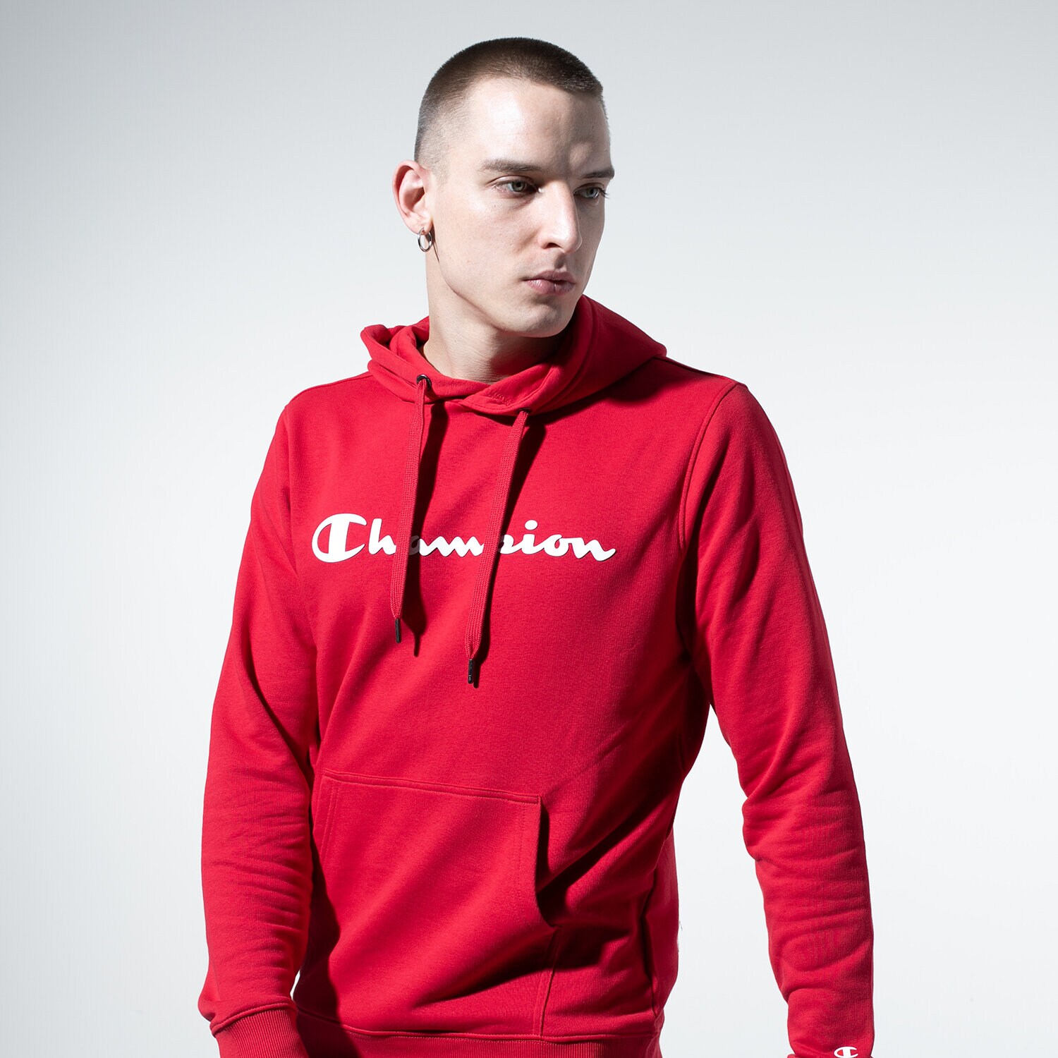Bărbați bluză CHAMPION BLUZĂ CU GLUGĂ BASIC HOODY KANGAROO 215494RS001 Roșu