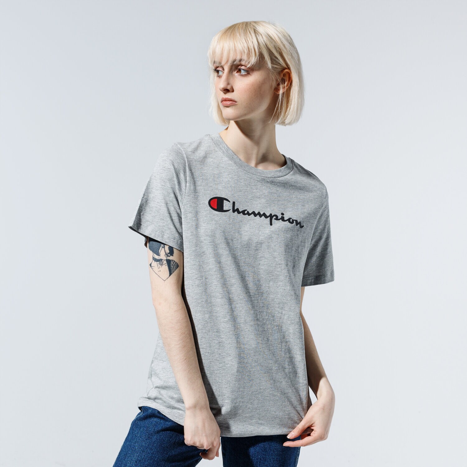 Femei tricou CHAMPION TRICOU LADY LOGO TEE 113864EM006 Gri