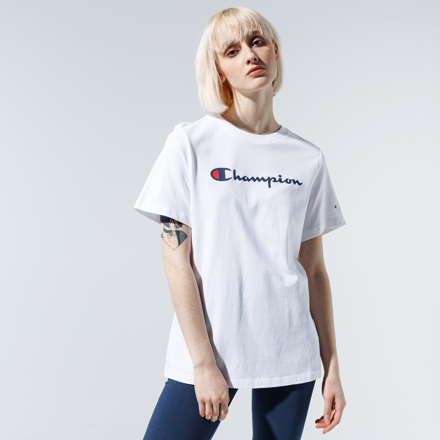 Femei tricou CHAMPION TRICOU LADY LOGO TEE 113864WW001 Alb