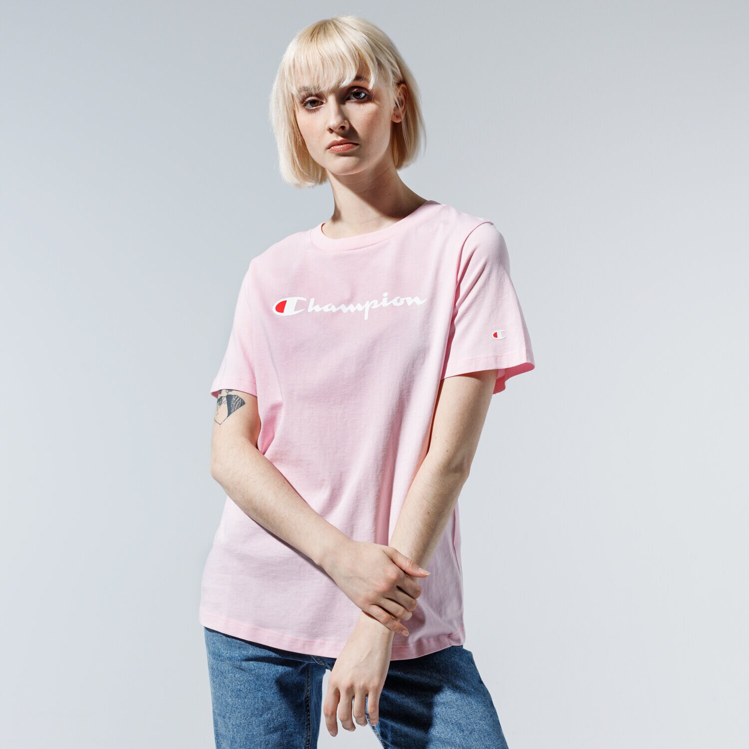 Femei tricou CHAMPION TRICOU LADY LOGO TEE 113864PS033 Roz