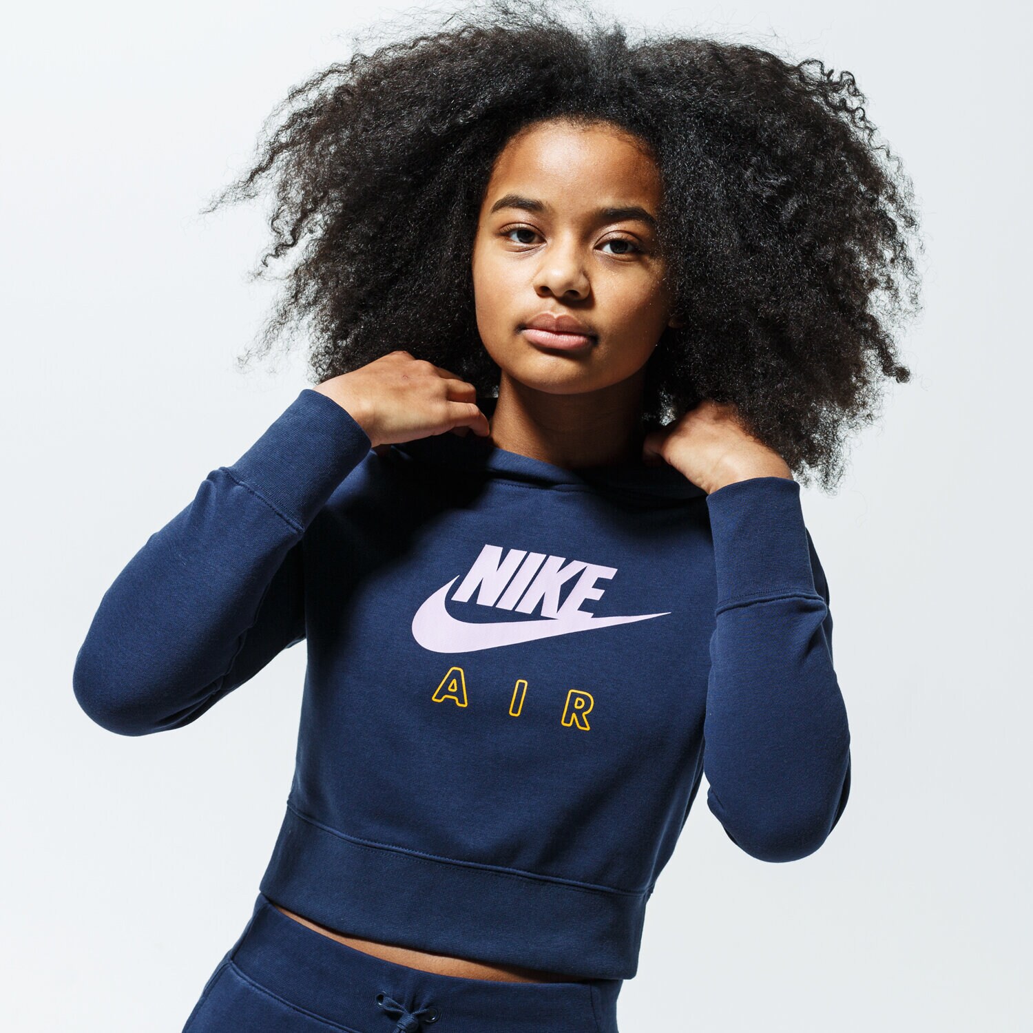 Copii bluză NIKE BLUZĂ CU GLUGĂ AIR CZ6234-451 Bleumarin