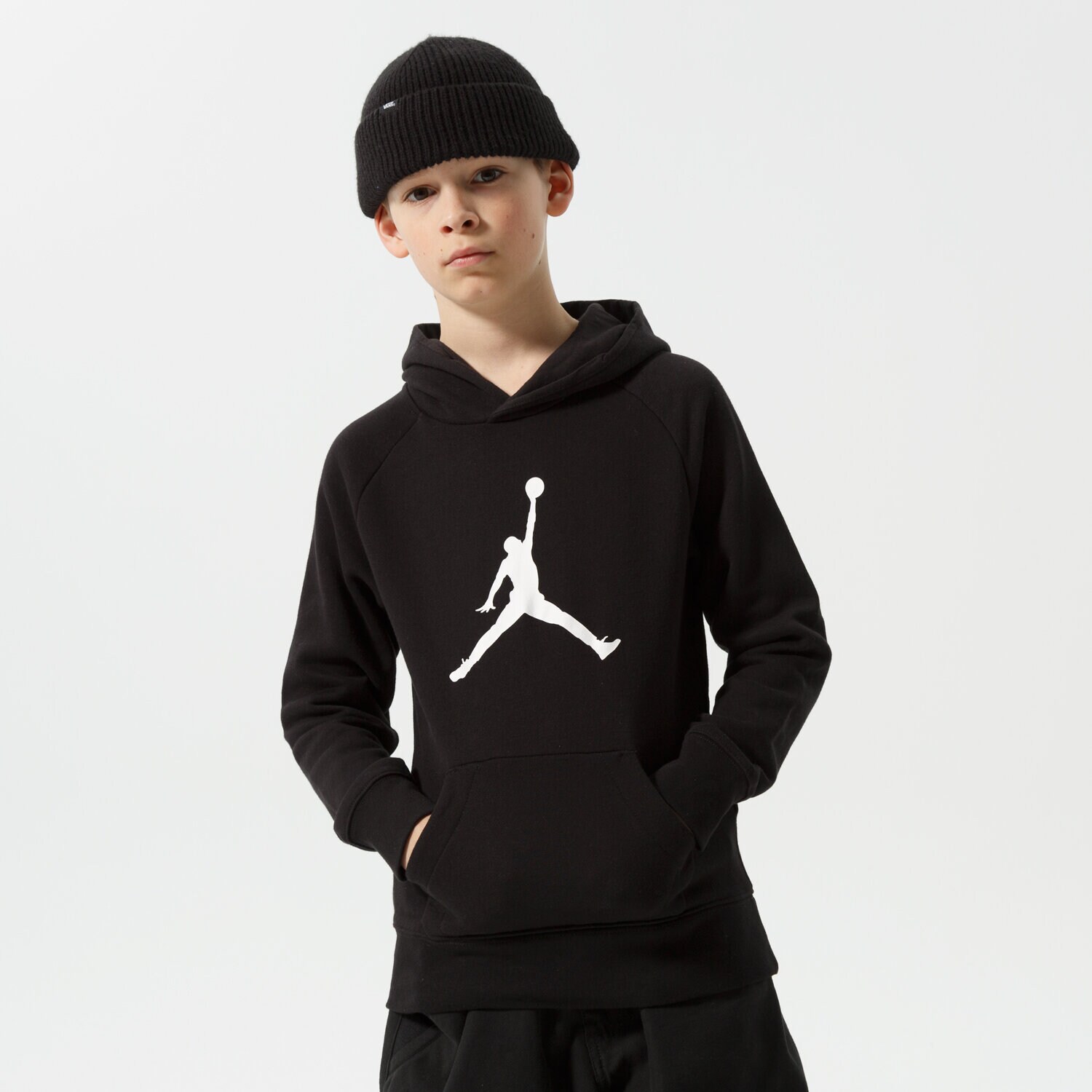 Copii bluză JORDAN BLUZĂ CU GLUGĂ JDB JUMPMAN LOGO FLEECE PO BOY 956326-023 Negru