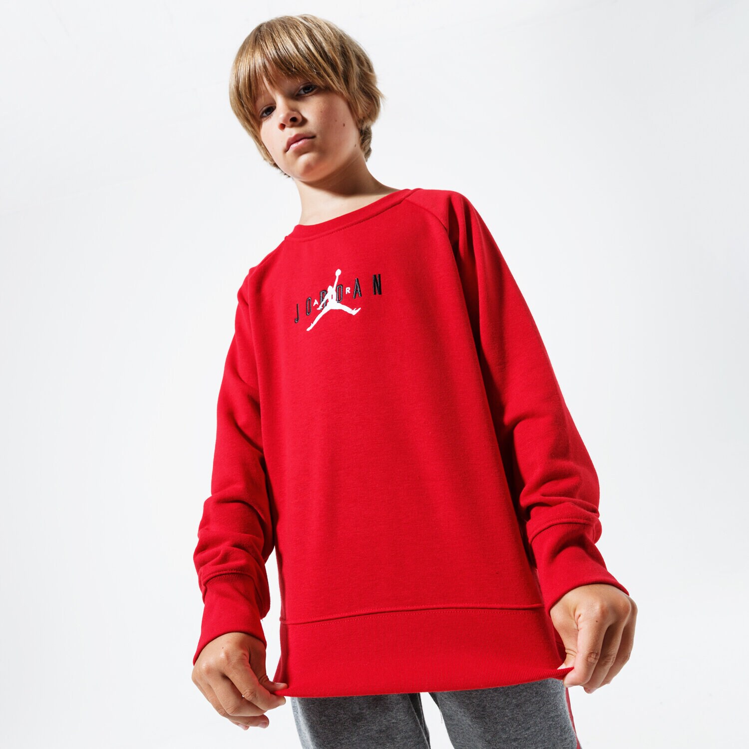 Copii bluză JORDAN BLUZĂ JDB JORDAN AIR CREW 956872-R78-EH Roșu