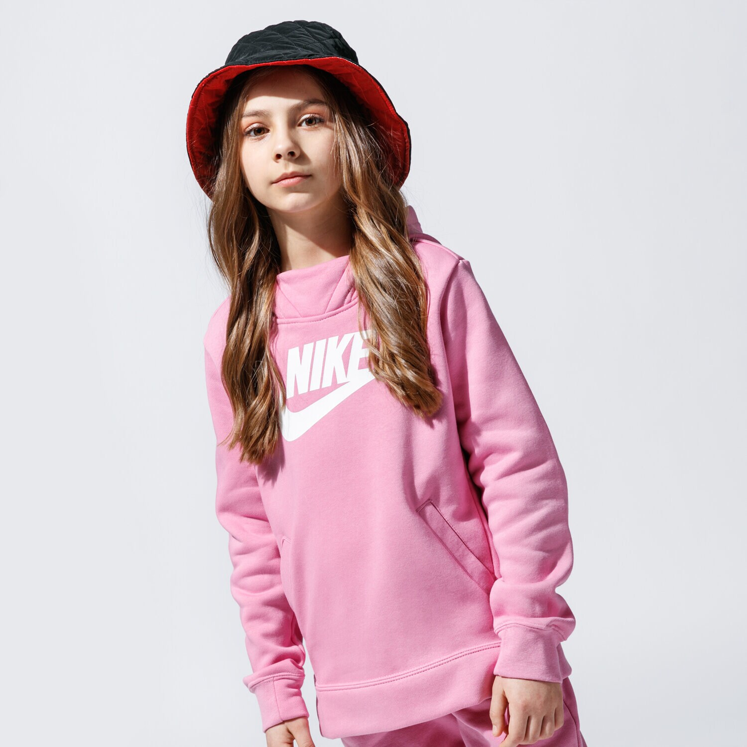 Copii bluză NIKE BLUZĂ CU GLUGĂ SPORTSWEAR BV2717-693 Roz