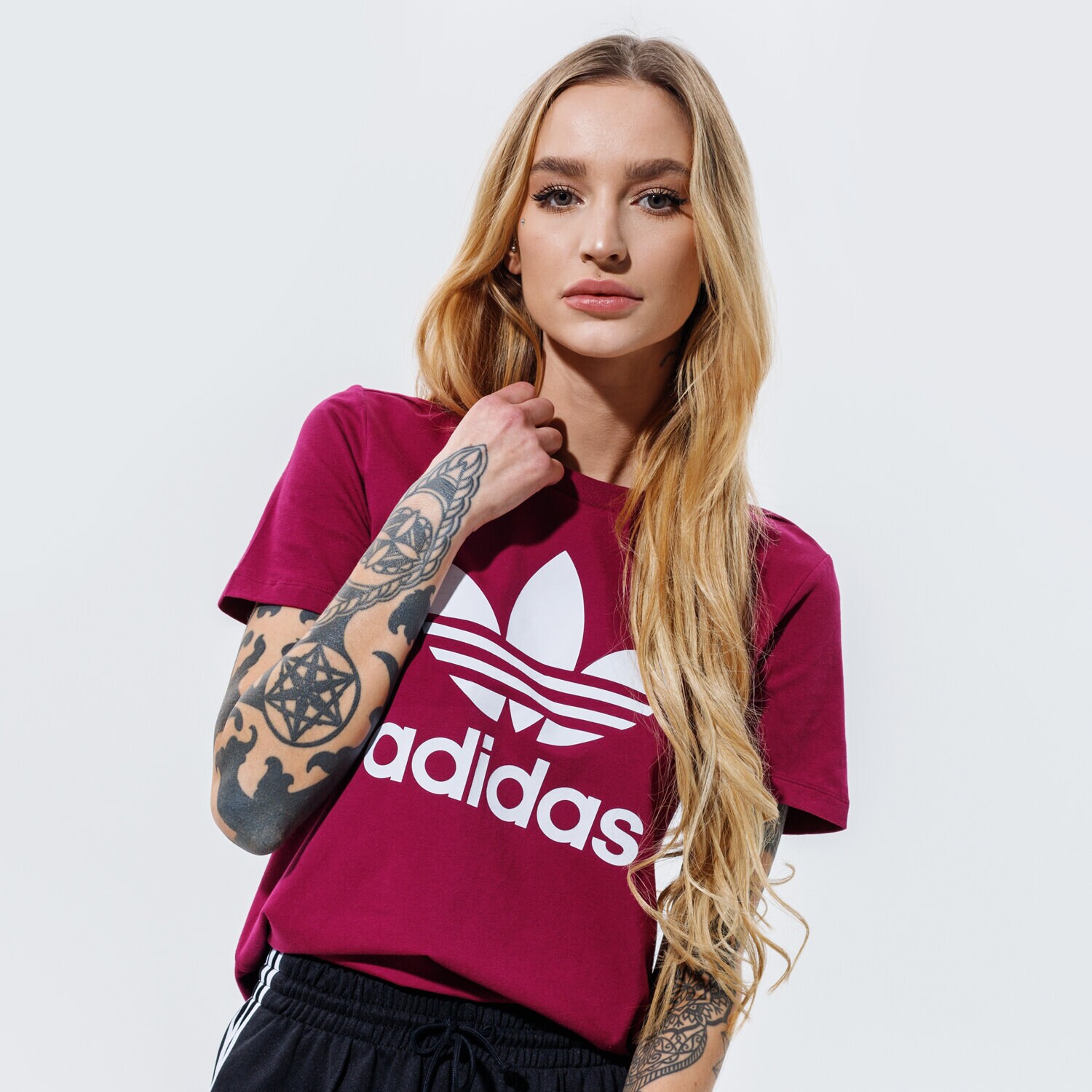 Femei tricou ADIDAS TRICOU TREFOIL TEE GD2433 Bordo