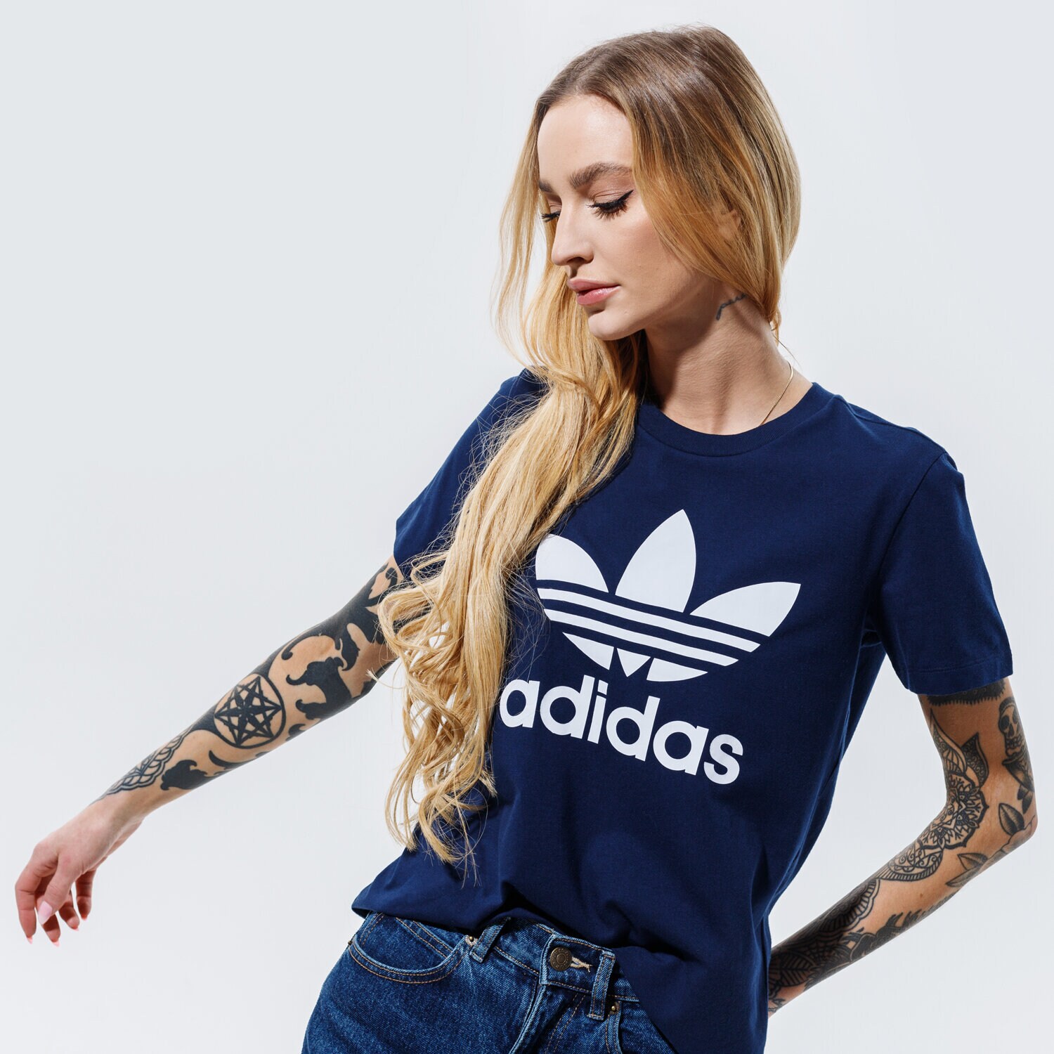 Femei tricou ADIDAS TRICOU TREFOIL TEE GD2314 Bleumarin