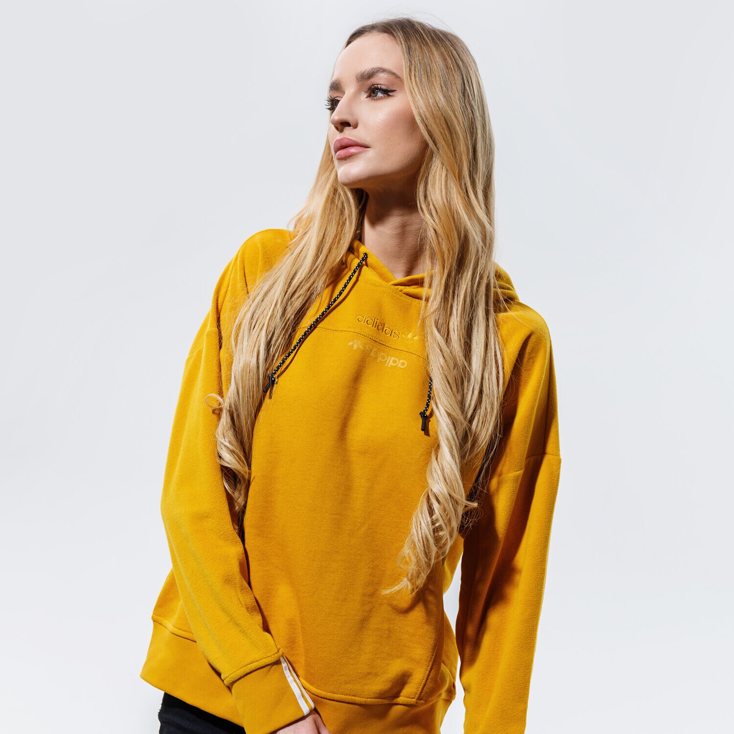 Femei bluză ADIDAS BLUZĂ CU GLUGĂ HOODIE GD3896 Galben Muștar