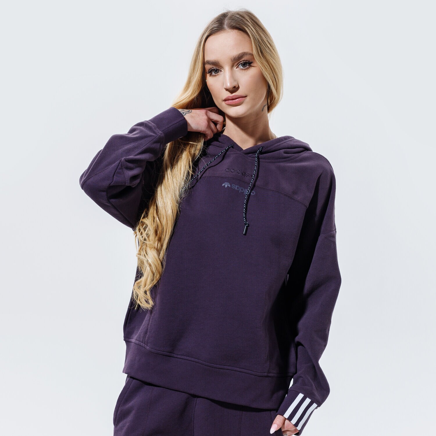 Femei bluză ADIDAS BLUZĂ CU GLUGĂ HOODIE GD3897 Violet