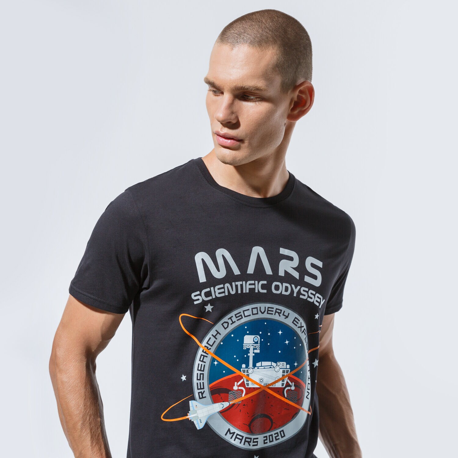 Bărbați tricou ALPHA INDUSTRIES TRICOU MISSION TO MARS T 12653103 Negru