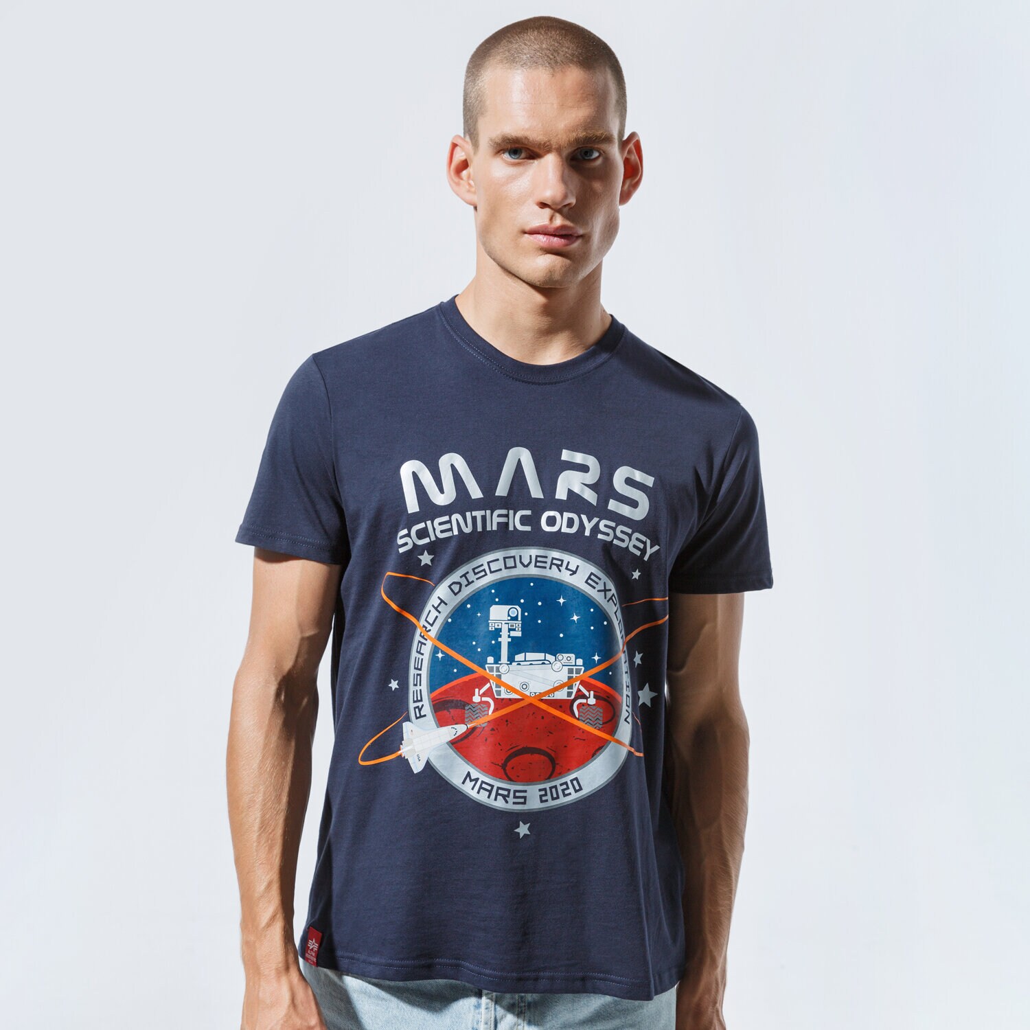Bărbați tricou ALPHA INDUSTRIES TRICOU MISSION TO MARS T 12653107 Bleumarin