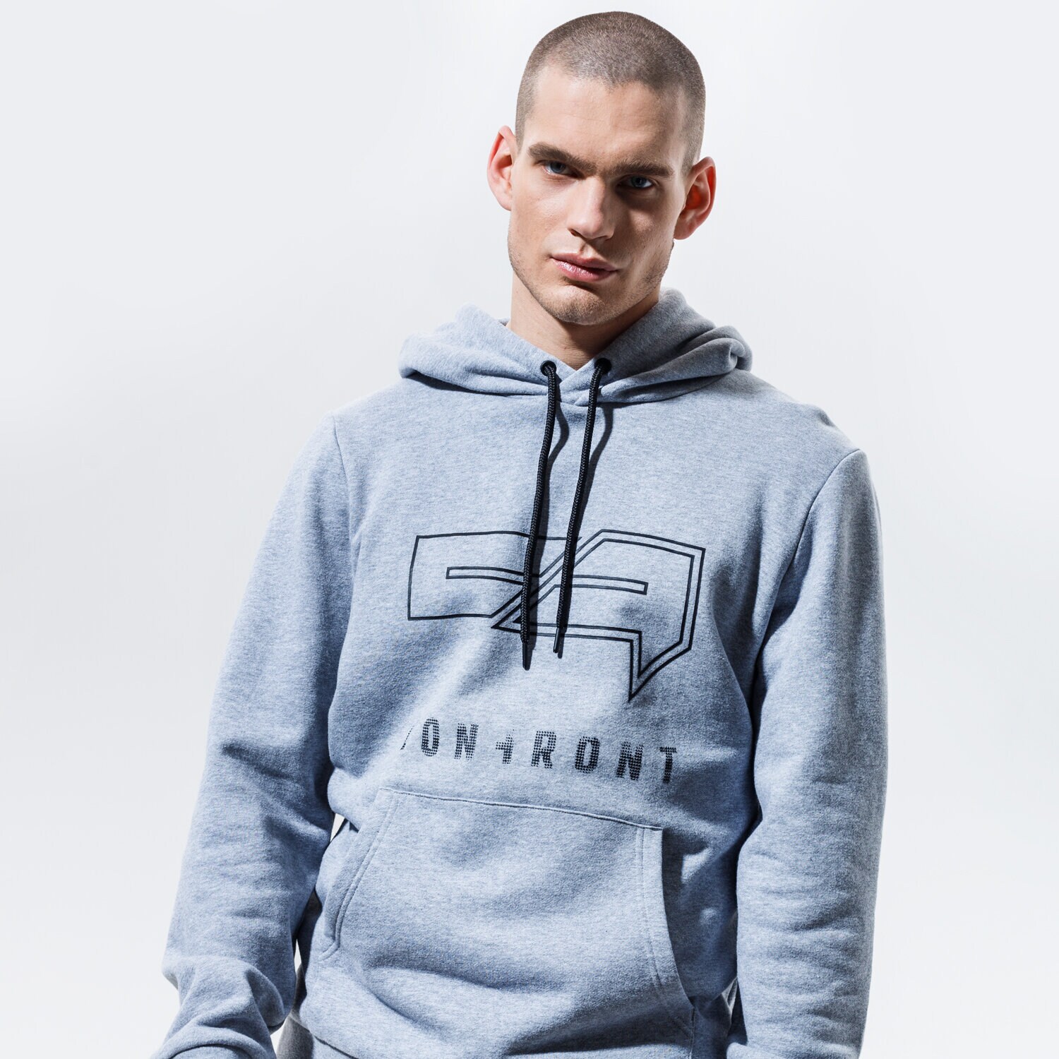 Bărbați bluză CONFRONT BLUZĂ CU GLUGĂ BIG LOGO HOODY CF320BLM38004 Gri