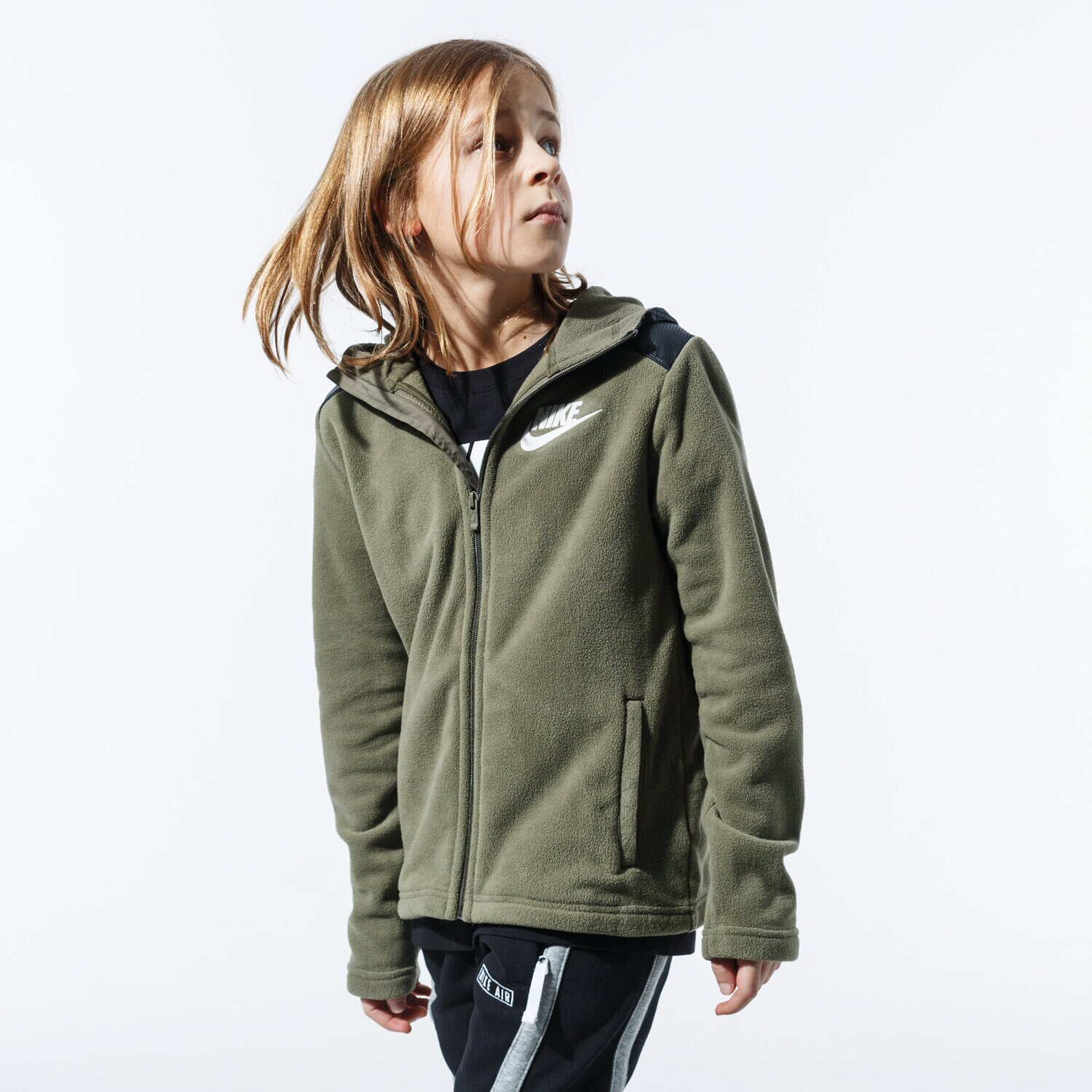 Copii bluză NIKE BLUZĂ CU GLUGĂ B NSW HOODIE FZ WINTERIZED BV4506-222 Verde
