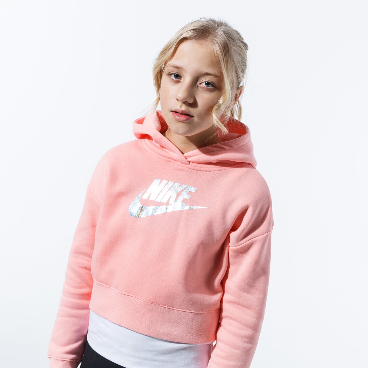 Copii bluză NIKE BLUZĂ G NSW FF CROP CQ4225-697 Roz