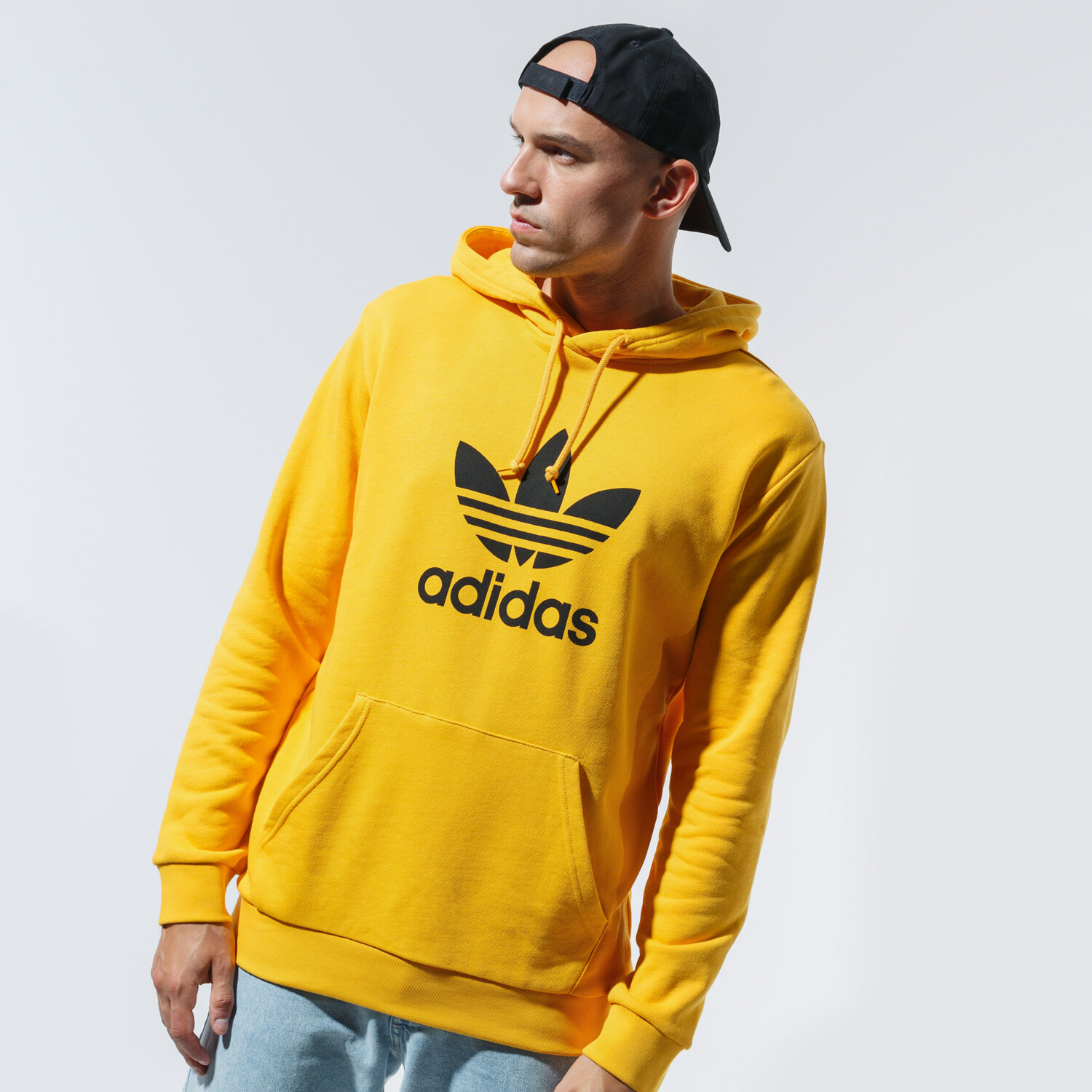 Bărbați bluză ADIDAS BLUZĂ CU GLUGĂ TREFOIL HOODIE GD9923 Galben