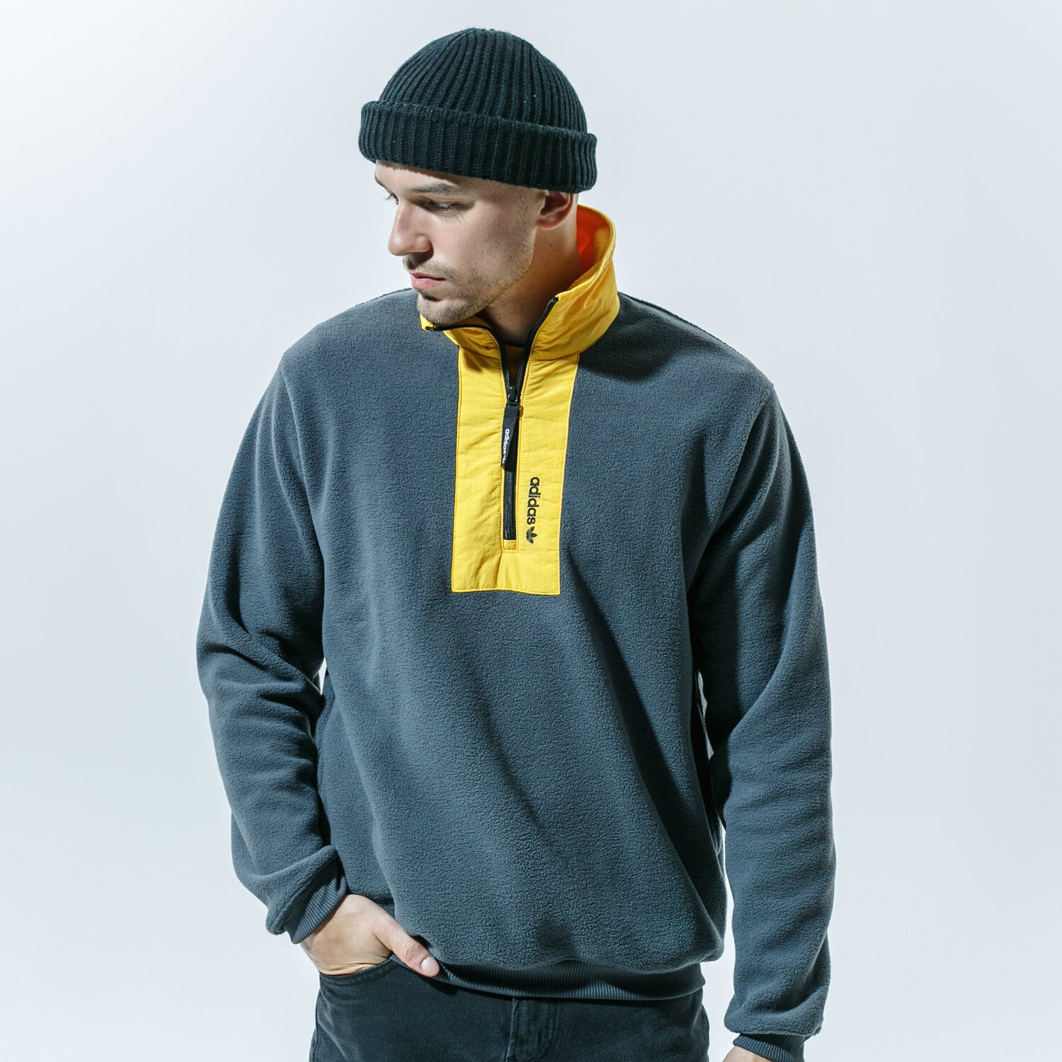 Bărbați bluză ADIDAS BLUZĂ ADV BLOCK FLE GD5600 Gri