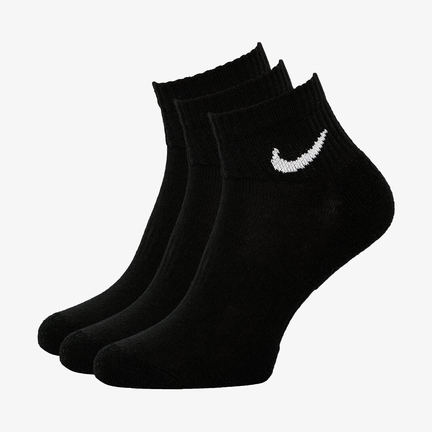 Femei șosete NIKE 3 PACK CUSHIONED QUARTER SOCKS  SX7667-010 Negru