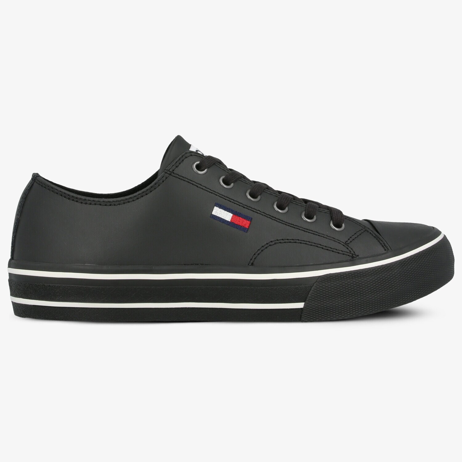 Barbați pantofi sport TOMMY HILFIGER LEATHER CITY SNEAKER EM0EM00394BDS Negru