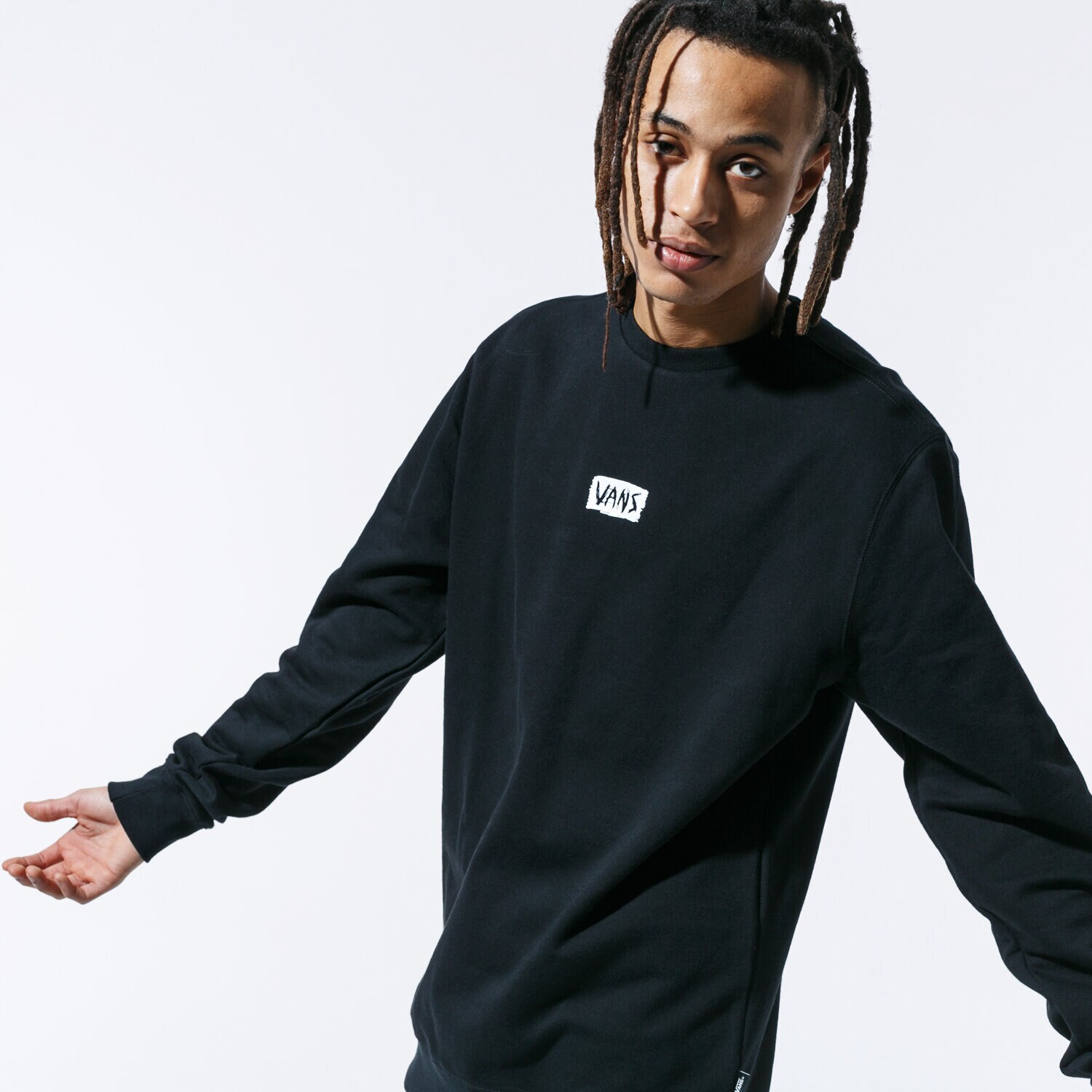 Bărbați bluză VANS BLUZĂ SCRATCHED CREW VN0A49JIBLK1 Negru