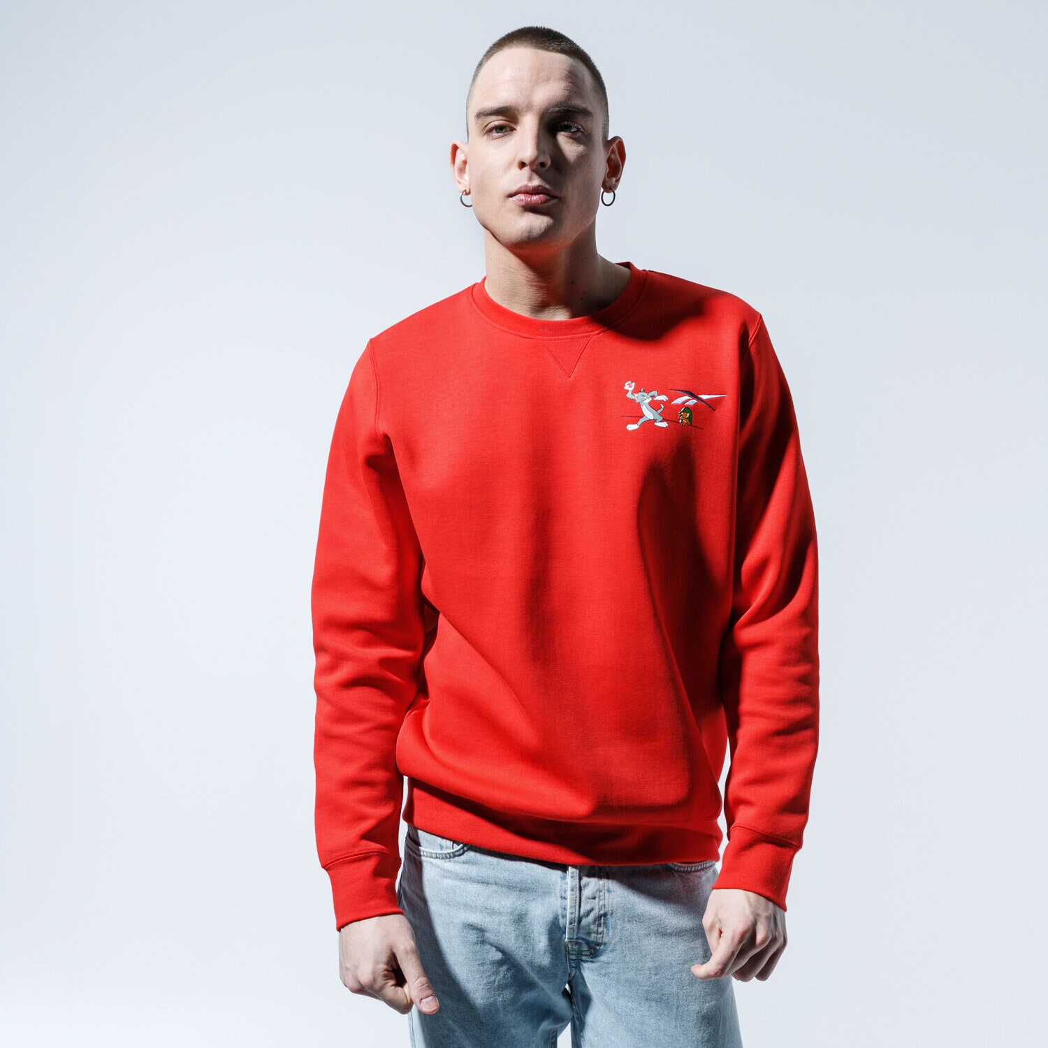 Bărbați bluză REEBOK BLUZĂ TJ CREW 3 GK9157 Roșu
