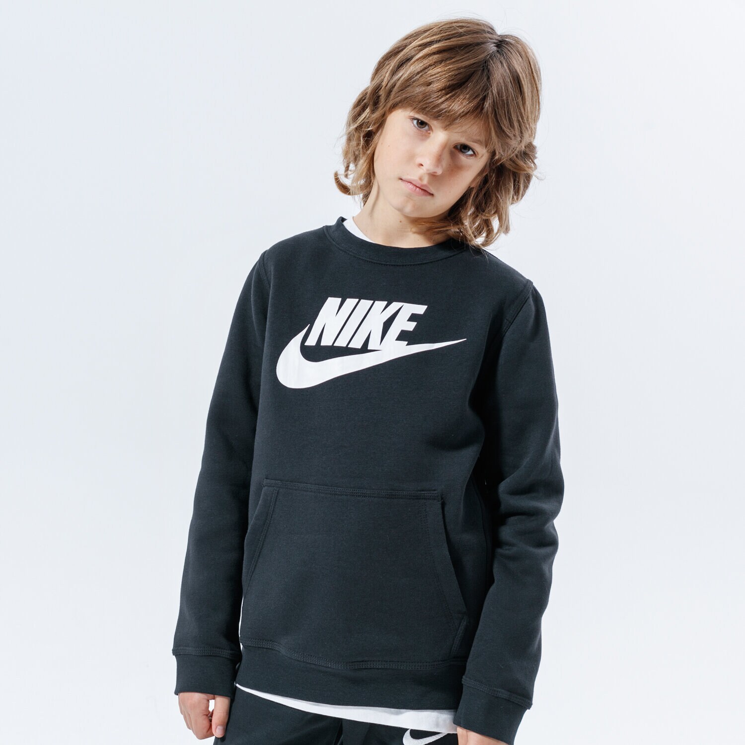 Copii bluză NIKE BLUZĂ SPORTSWEAR CLUB FLEECE CJ7862-011 Negru