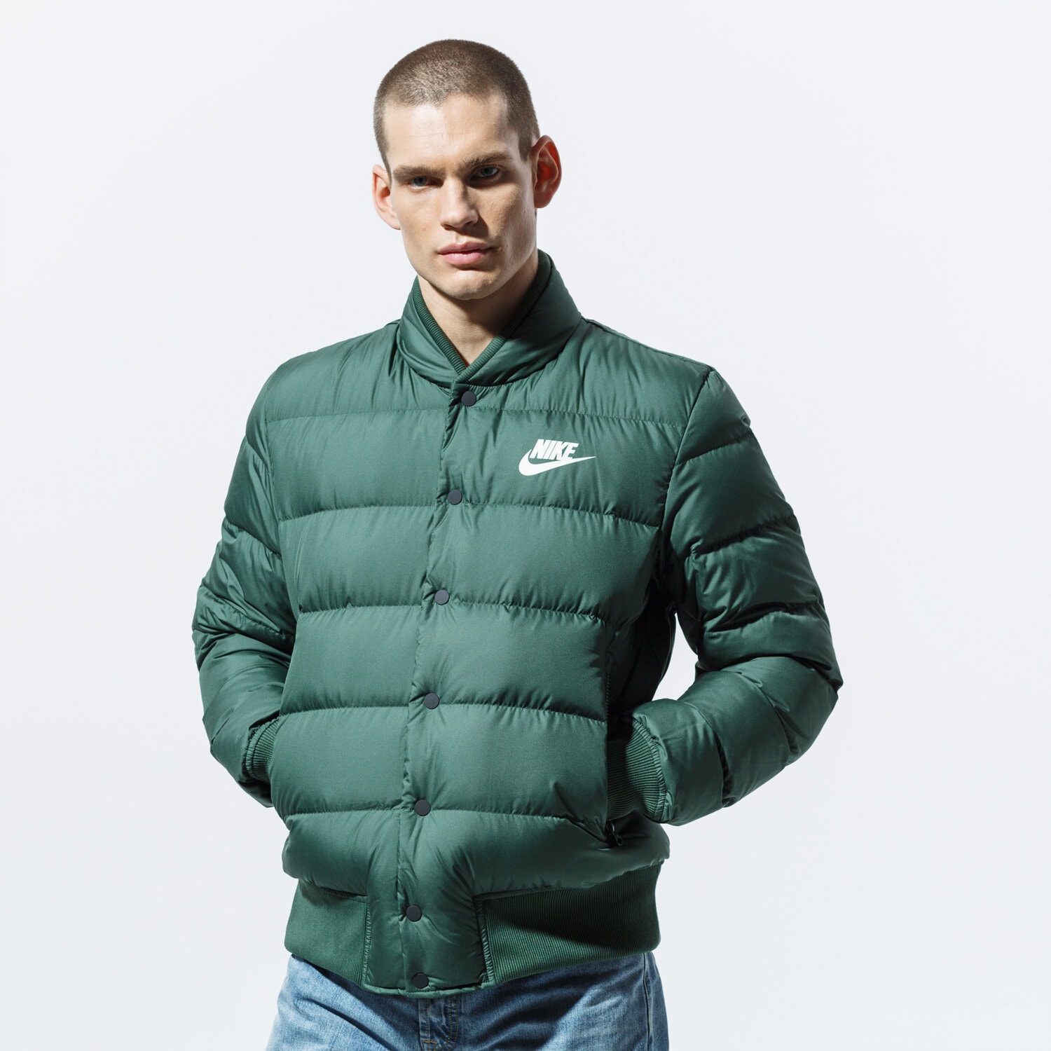 Bărbați eacă de iarnă NIKE JACHETĂ M NSW DWN FILL BOMBR 928819-370 Verde