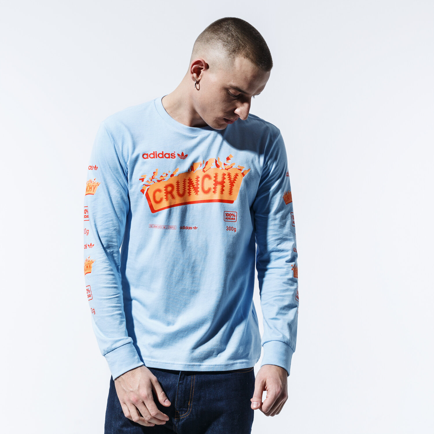 Bărbați tricou ADIDAS TRICOU CRUNCHY LS TEE GJ9581 Albastru