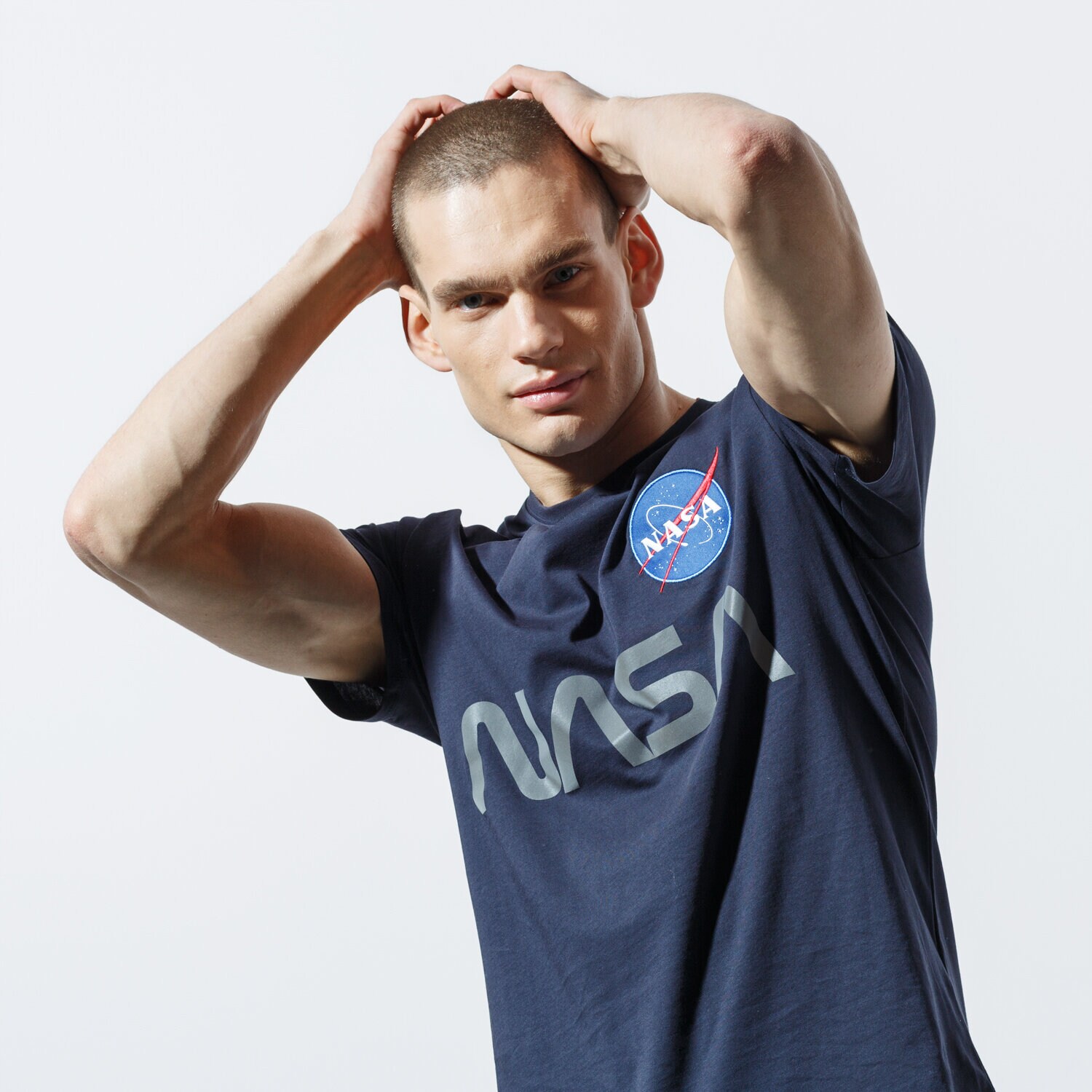 Bărbați tricou ALPHA INDUSTRIES TRICOU NASA REFLECTIVE T 17850107 Bleumarin