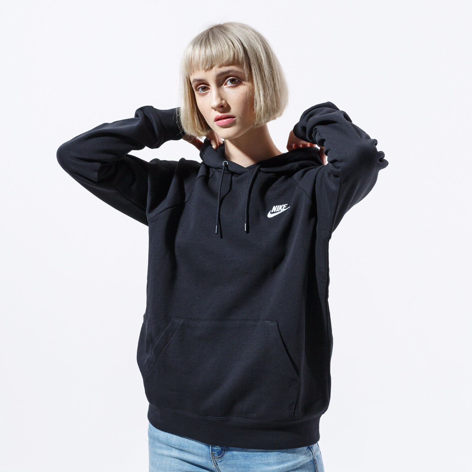Femei bluză NIKE BLUZĂ CU GLUGĂ W NSW ESSNTL HOODIE PO FLC BV4124-010 Negru