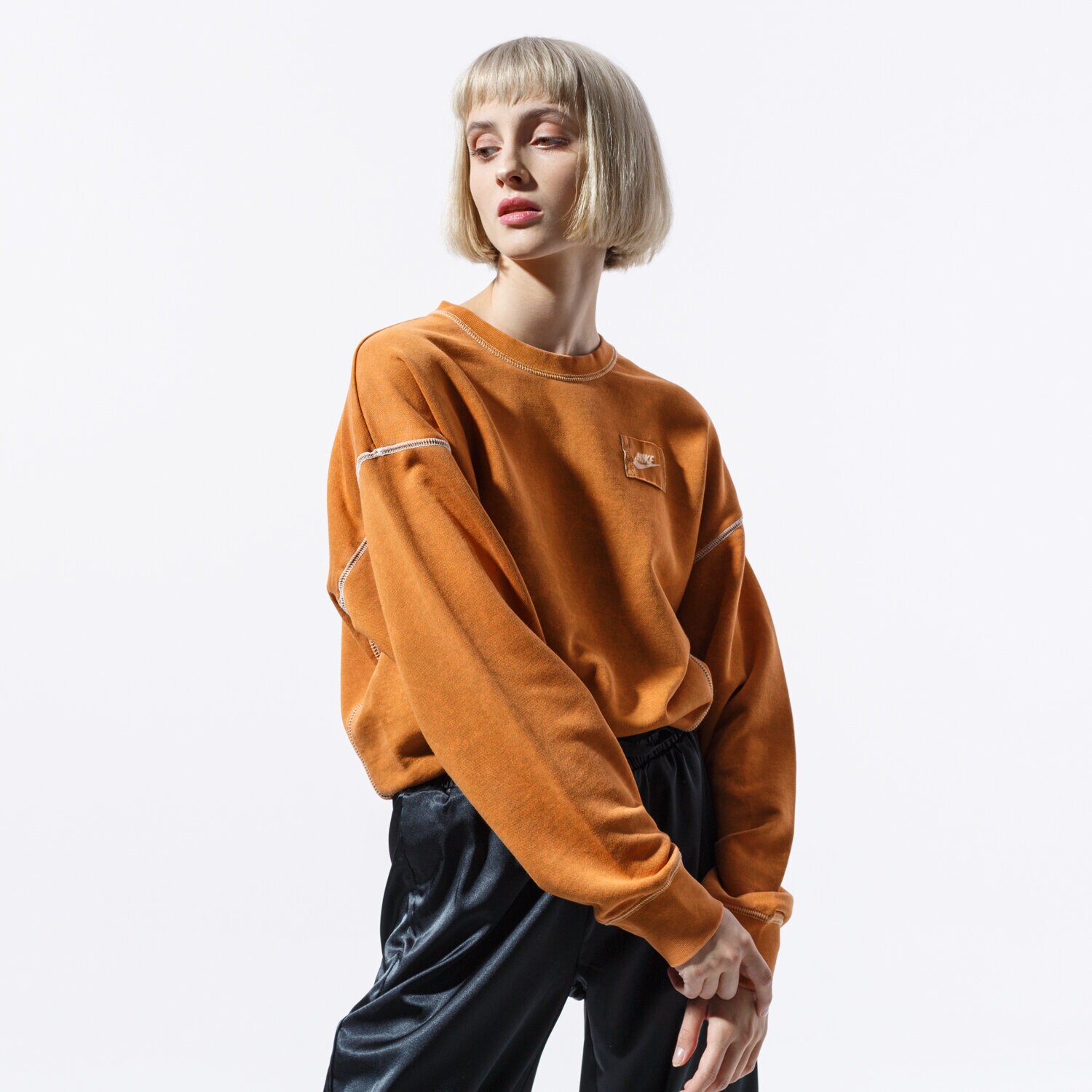 Femei bluză NIKE BLUZĂ W NSW CREW FT REBEL BV2798-857 Maro
