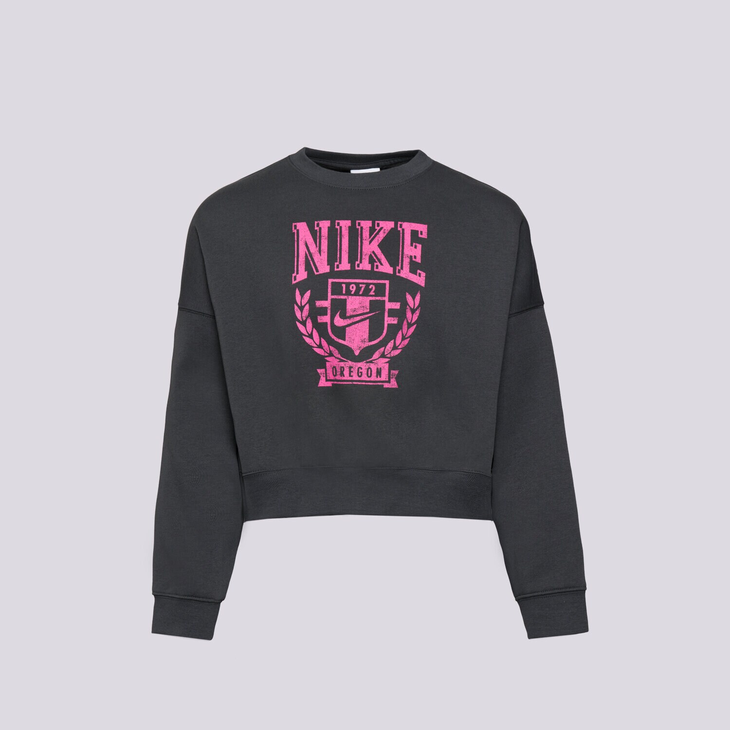 Copii bluză NIKE BLUZĂ G NSW TREND FLC CREW PRNT GIRL FZ4722-060 Gri