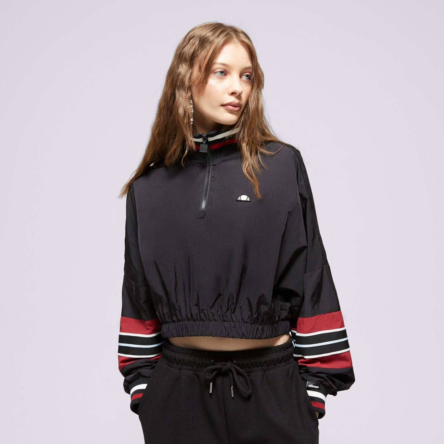 Femei bluză ELLESSE BLUZĂ TAMMY CROP TRACK TOP BLK SGV20150011 Negru