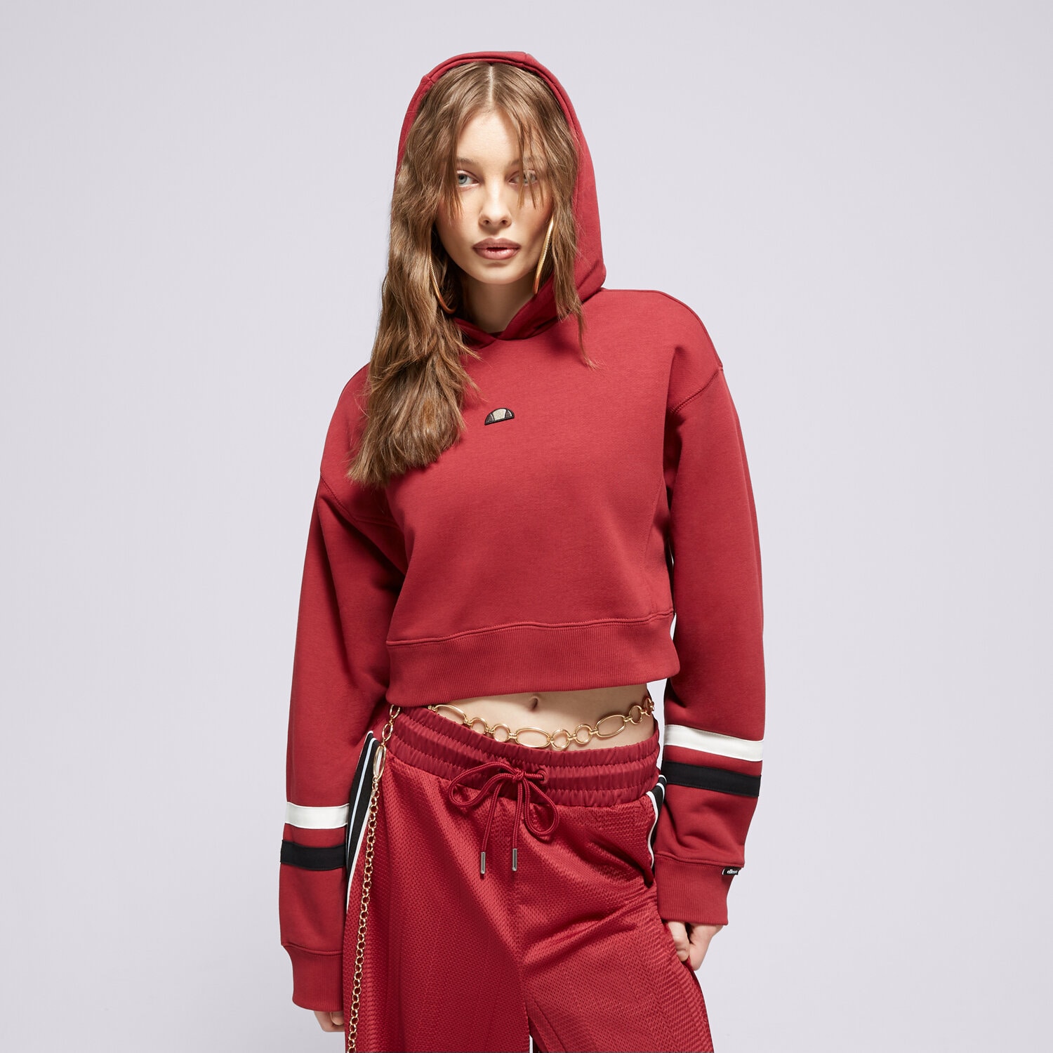 Femei bluză ELLESSE BLUZĂ CU GLUGĂ BARNES BRGND CROPPED HOODY