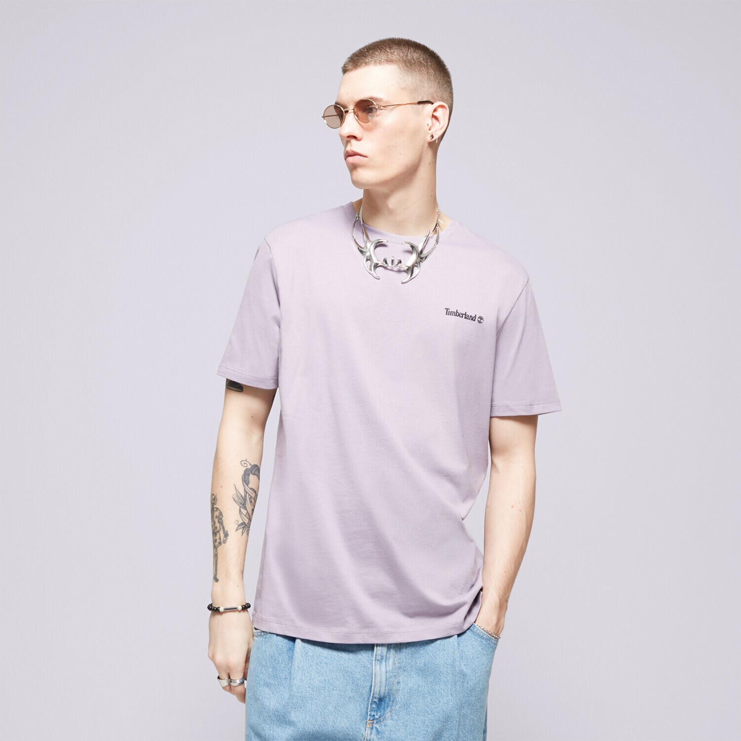Bărbați tricou TIMBERLAND TRICOU SMALL LOGO PRINT TEE TB0A5QQTEG71 Albastru
