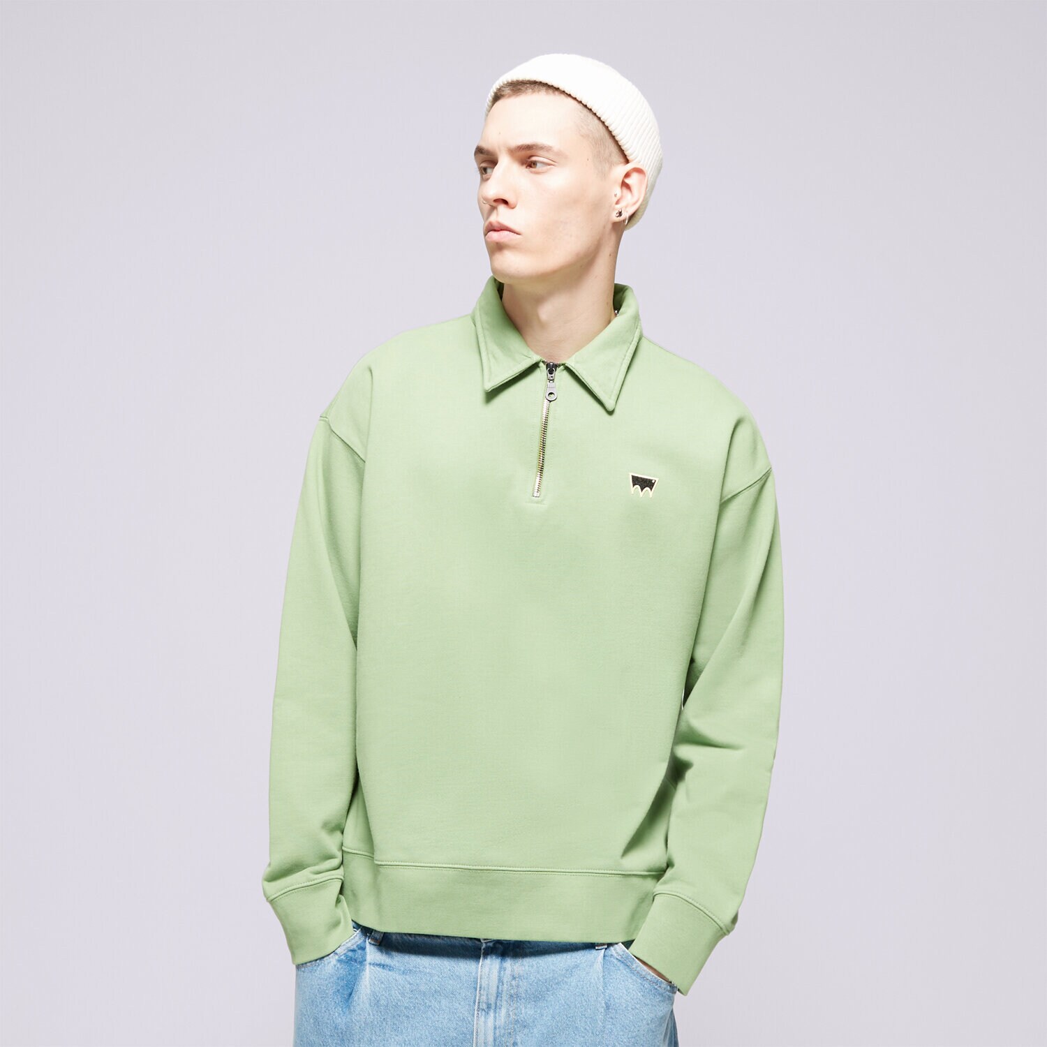 Bărbați bluză LEVI'S BLUZĂ SKATE NEW QUARTER ZIP GREENS A1012-0007 Verde