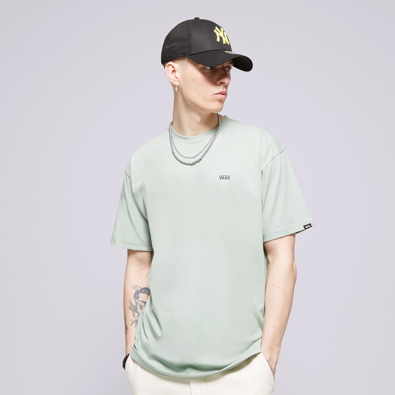 Bărbați tricou VANS TRICOU LEFT CHEST ICEBERG GREEN VN0A3CZECJL1 Verde