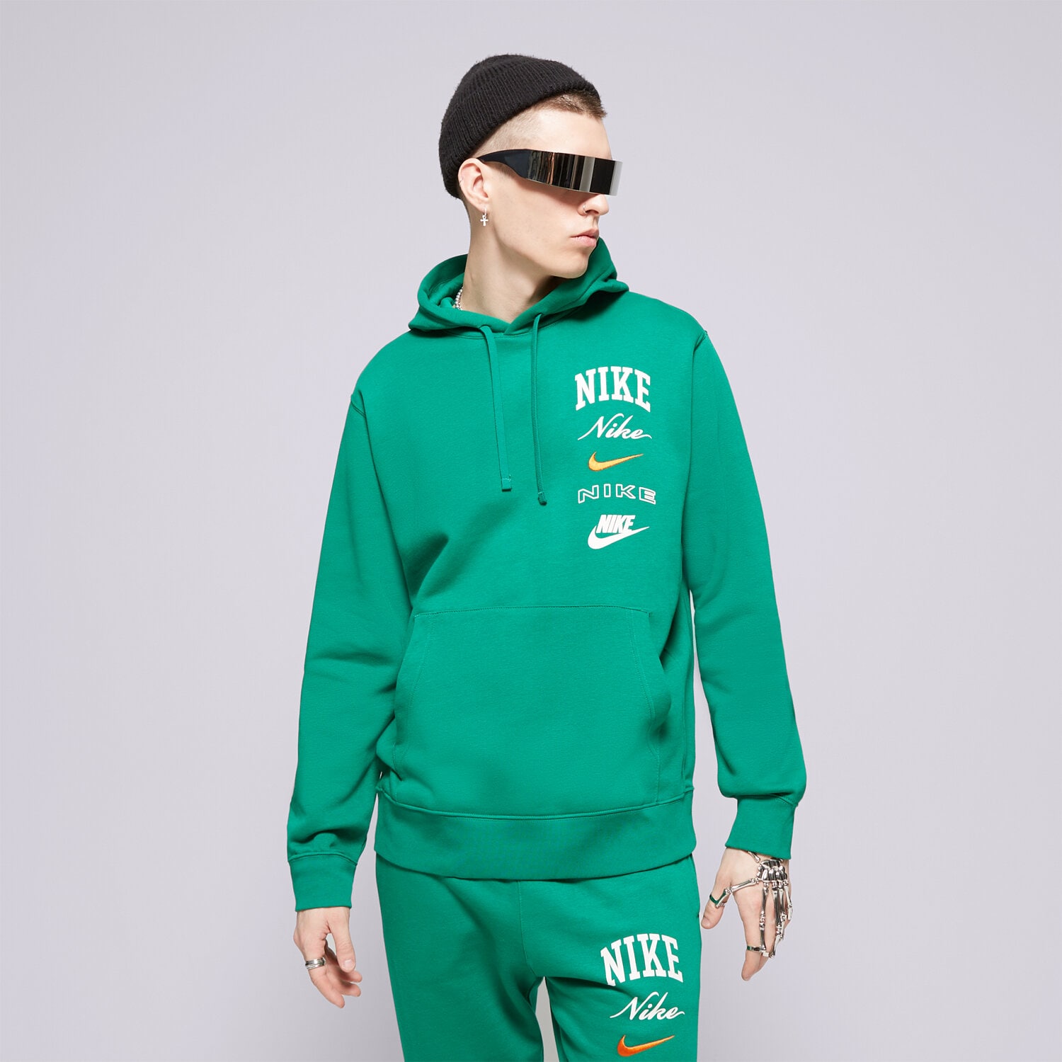 Bărbați bluză NIKE BLUZĂ CU GLUGĂ M NK CLUB BB PO HDY STACK GX FN2634-365 Verde
