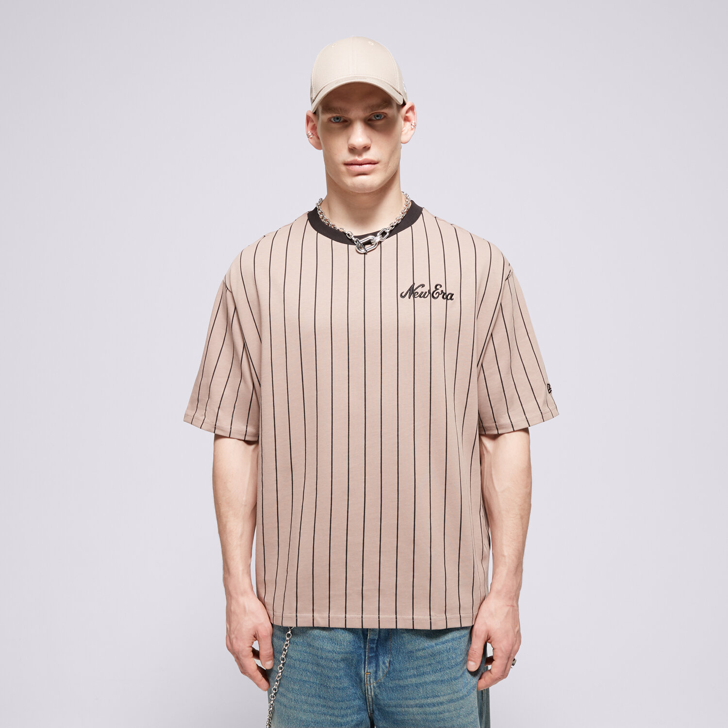 Bărbați tricou NEW ERA TRICOU NE PINSTRIPE OS NONE 60435413 Maro