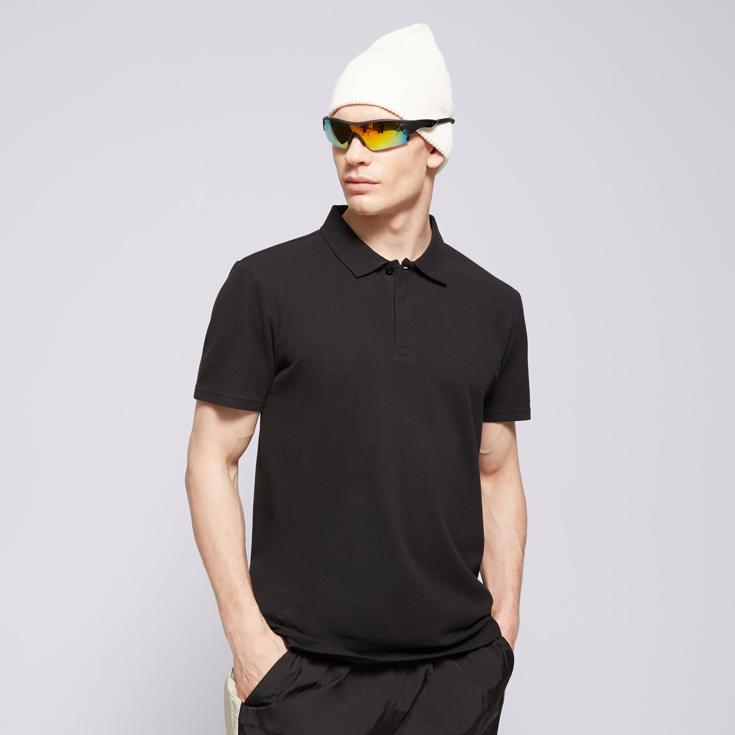Bărbați tricou CONFRONT POLO CONFRONT CF124POM42003 Negru