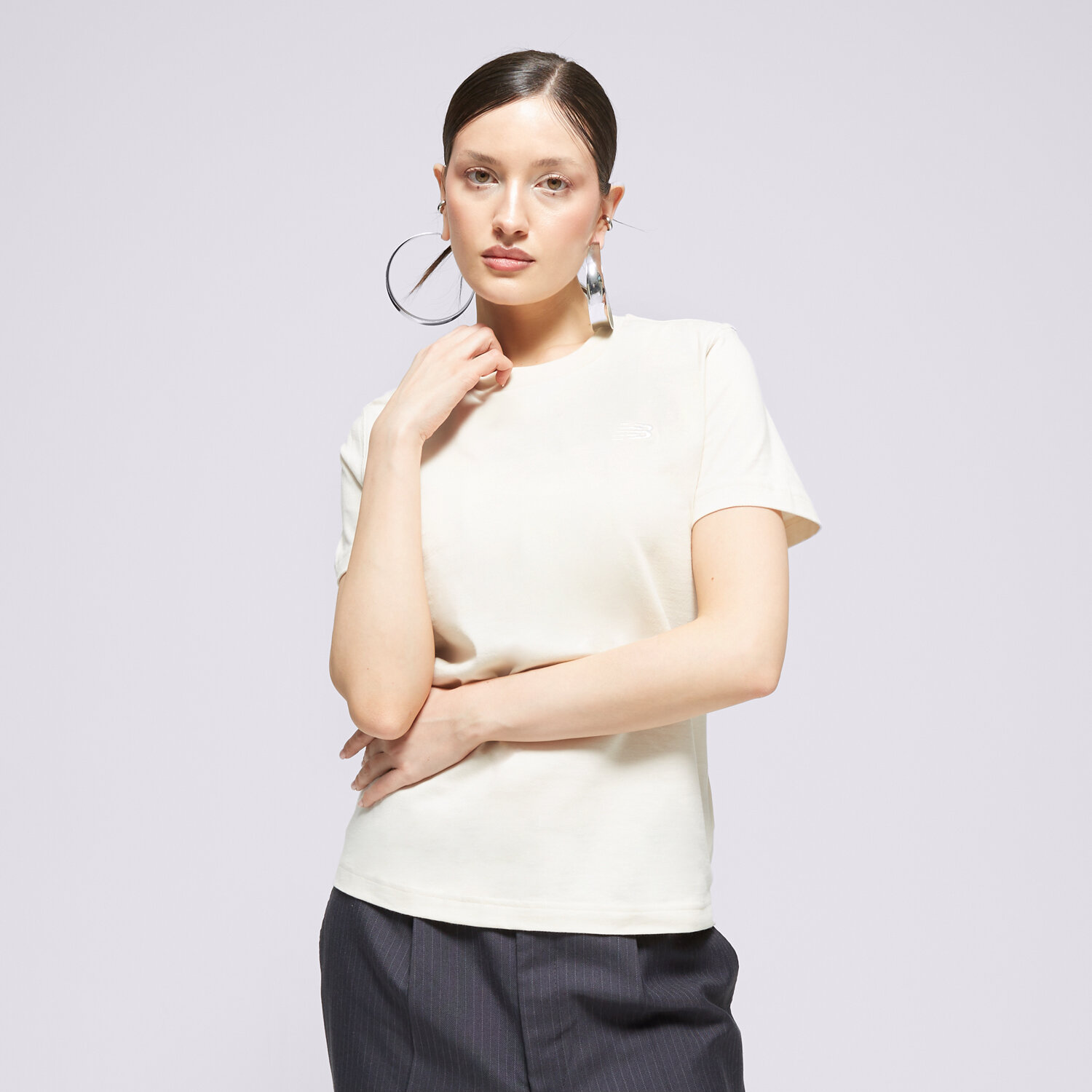 Femei tricou NEW BALANCE TRICOU JERSEY SMALL LOGO WT41509LIN Bej